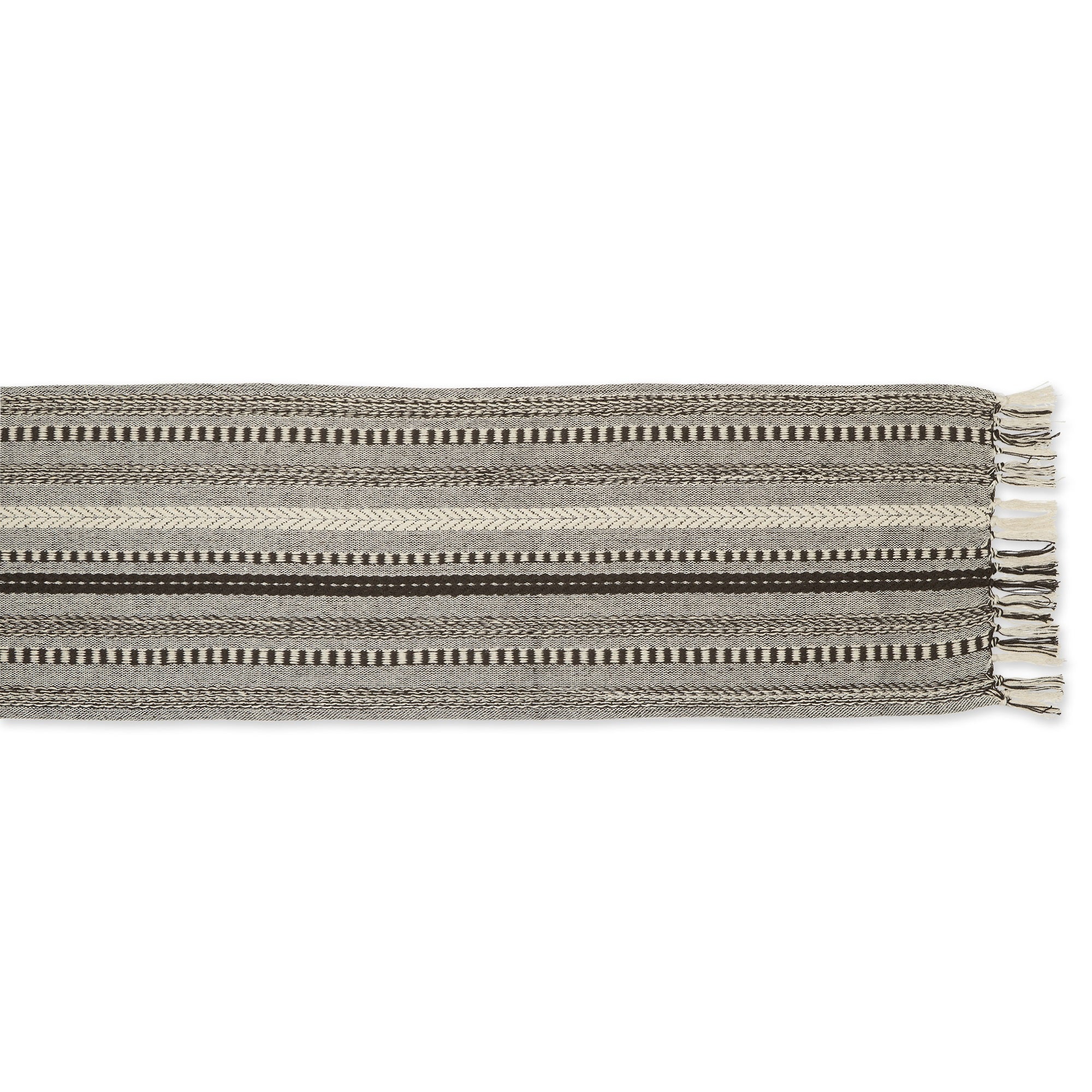 DII Dark Brown Braided Stripe Table Runner 15x72
