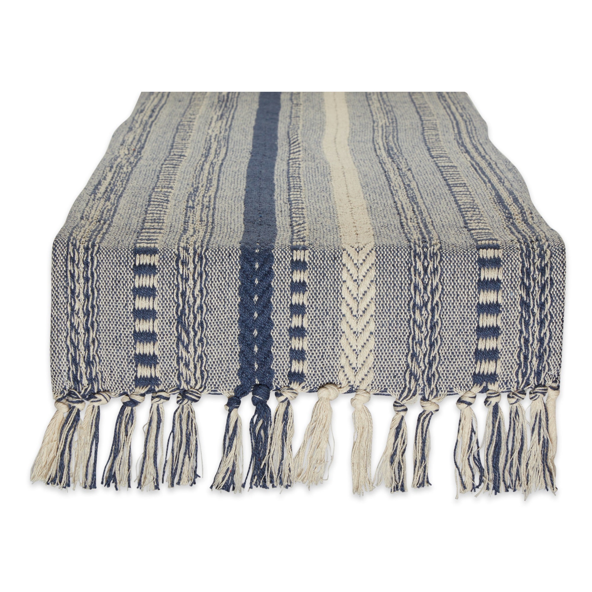 Dii French Blue Braided Stripe Table Runner 15X108