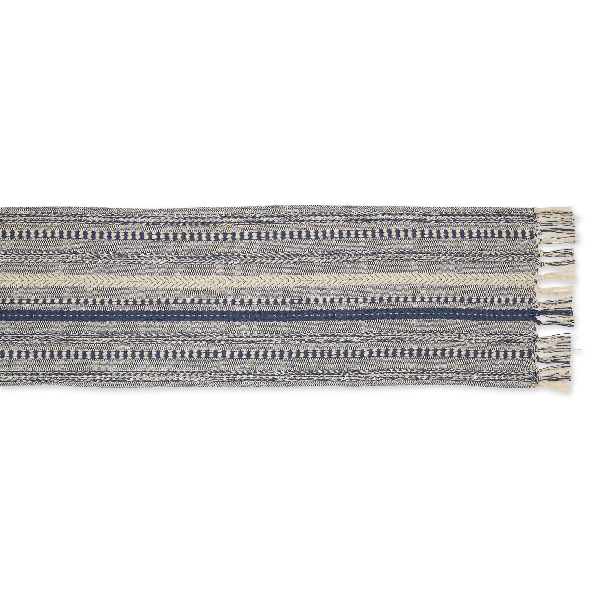 DII French Blue Braided Stripe Table Runner 15x108