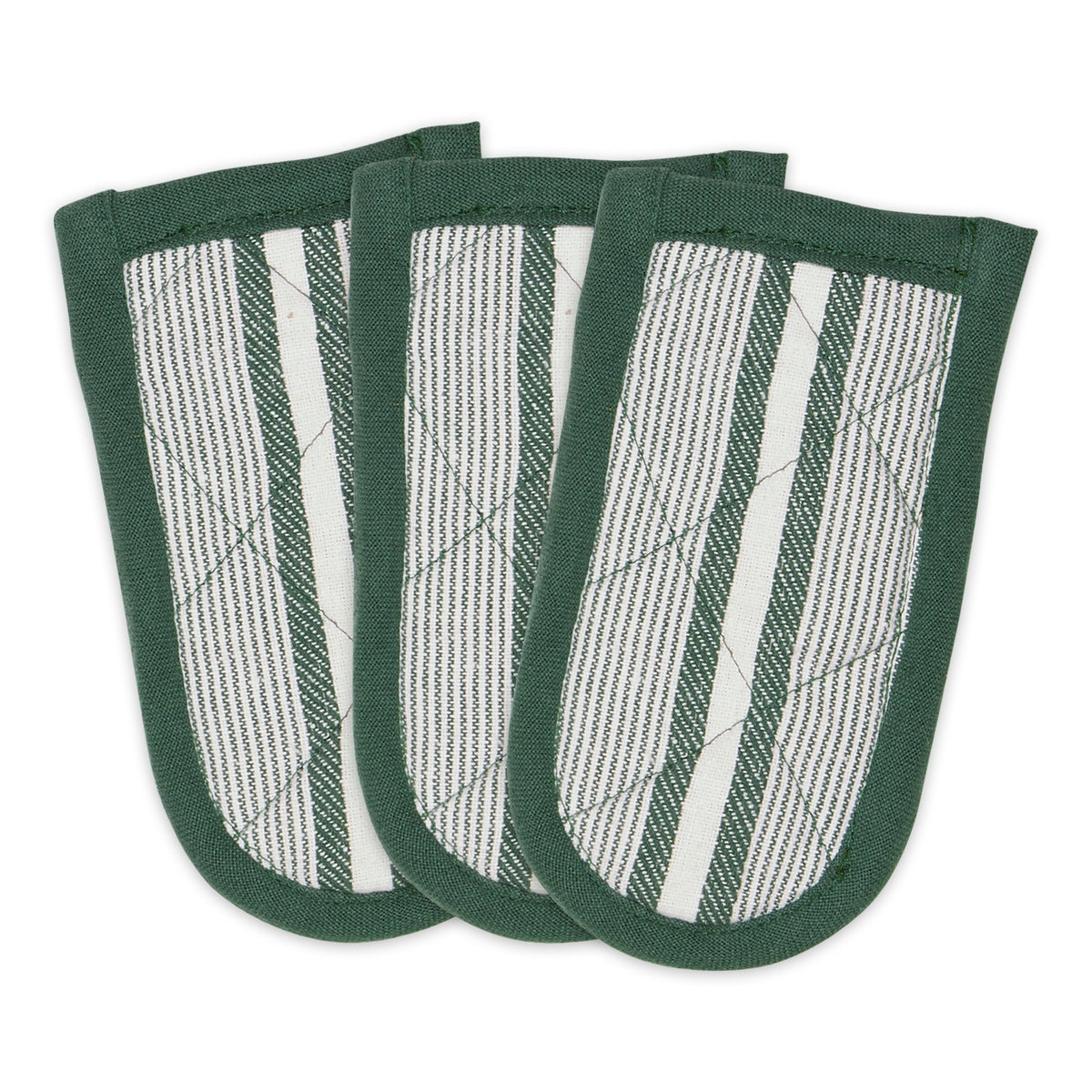 Dark Green Chef Stripe Pan Handle Set/3