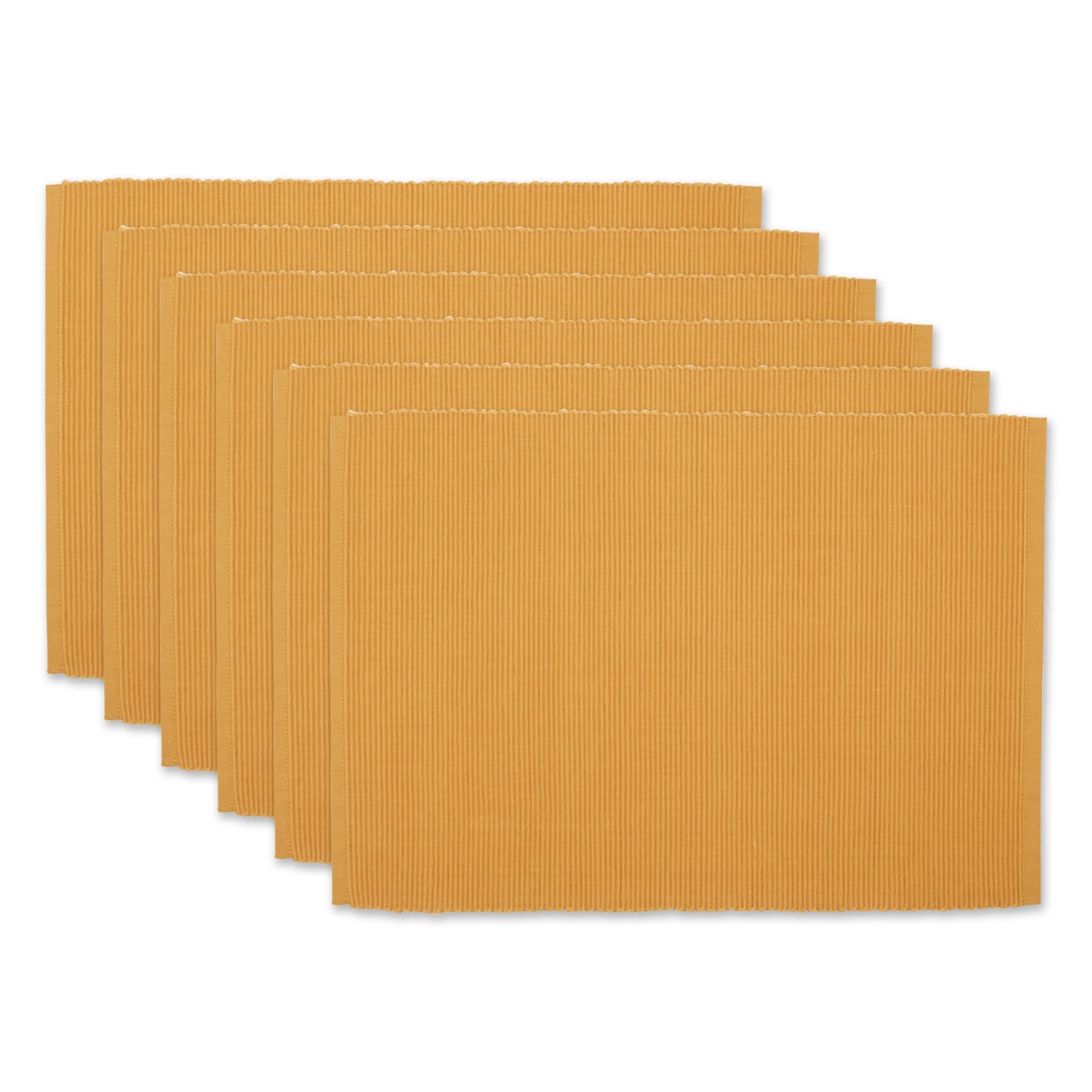 HONEY GOLD RIBBED PLACEMAT SET/6