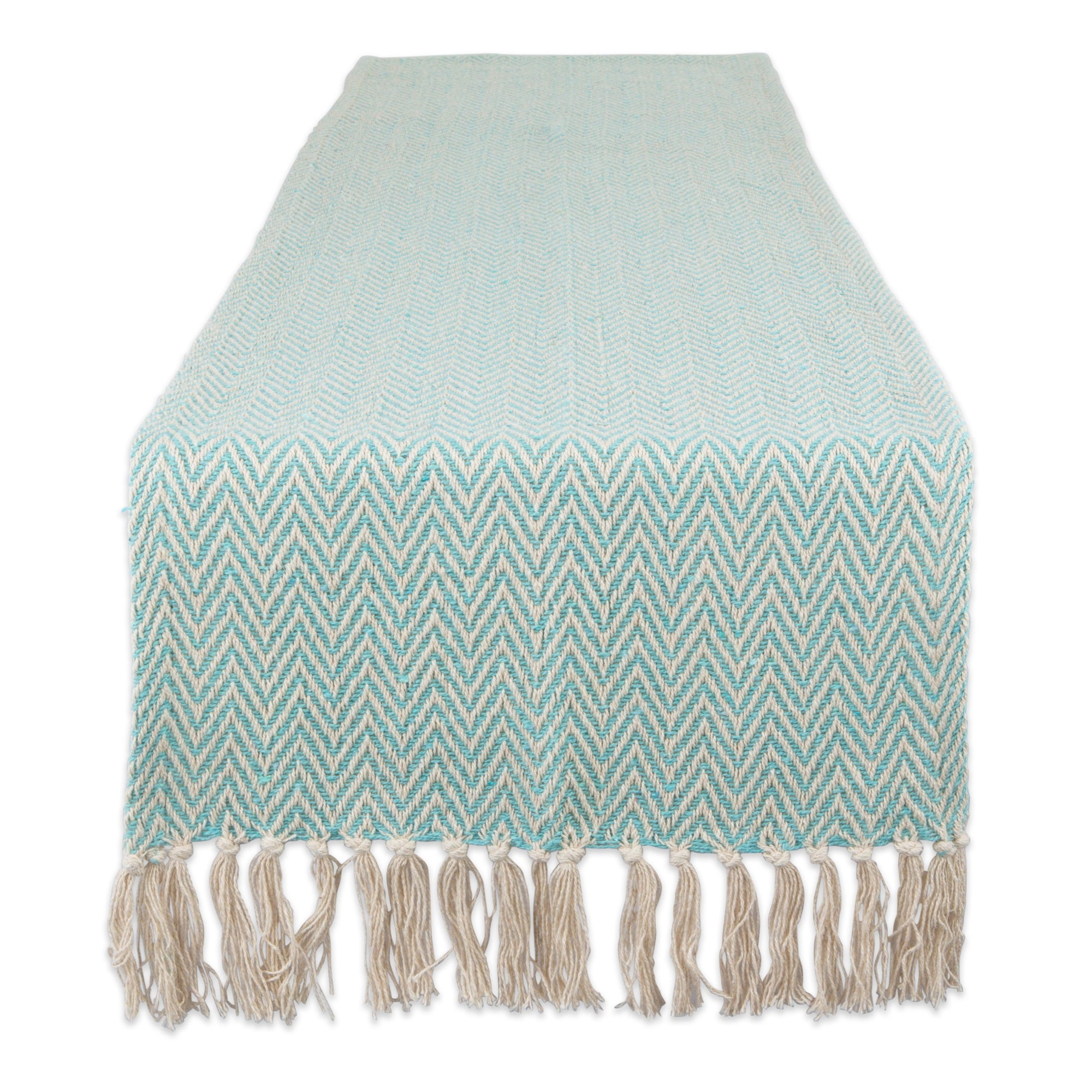 Dii Aqua Handloom Chevron Table Runner 15X108