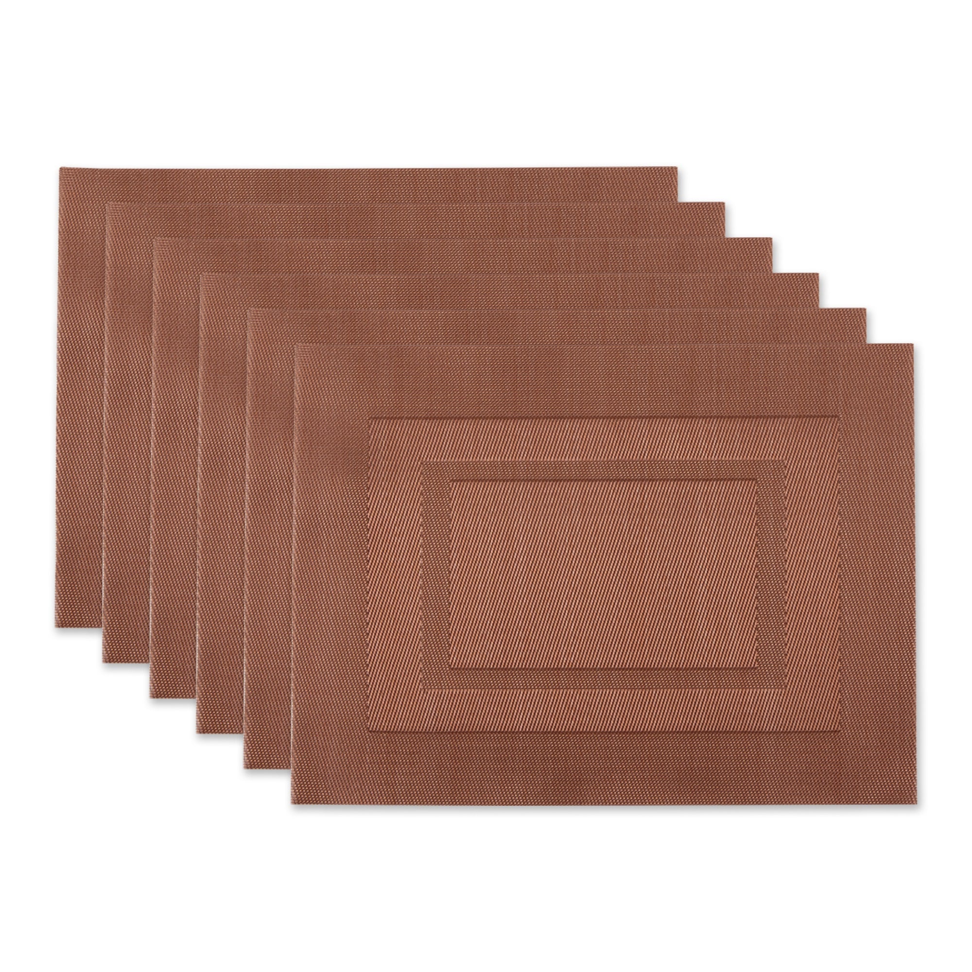 Dii Cinnamon  Pvc Doubleframe Placemat 6 Piece