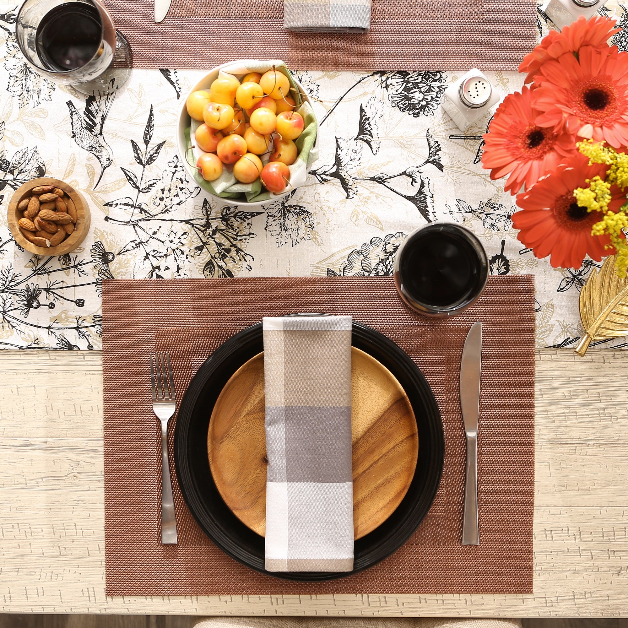 DII Cinnamon  PVC Doubleframe Placemat 6 Piece