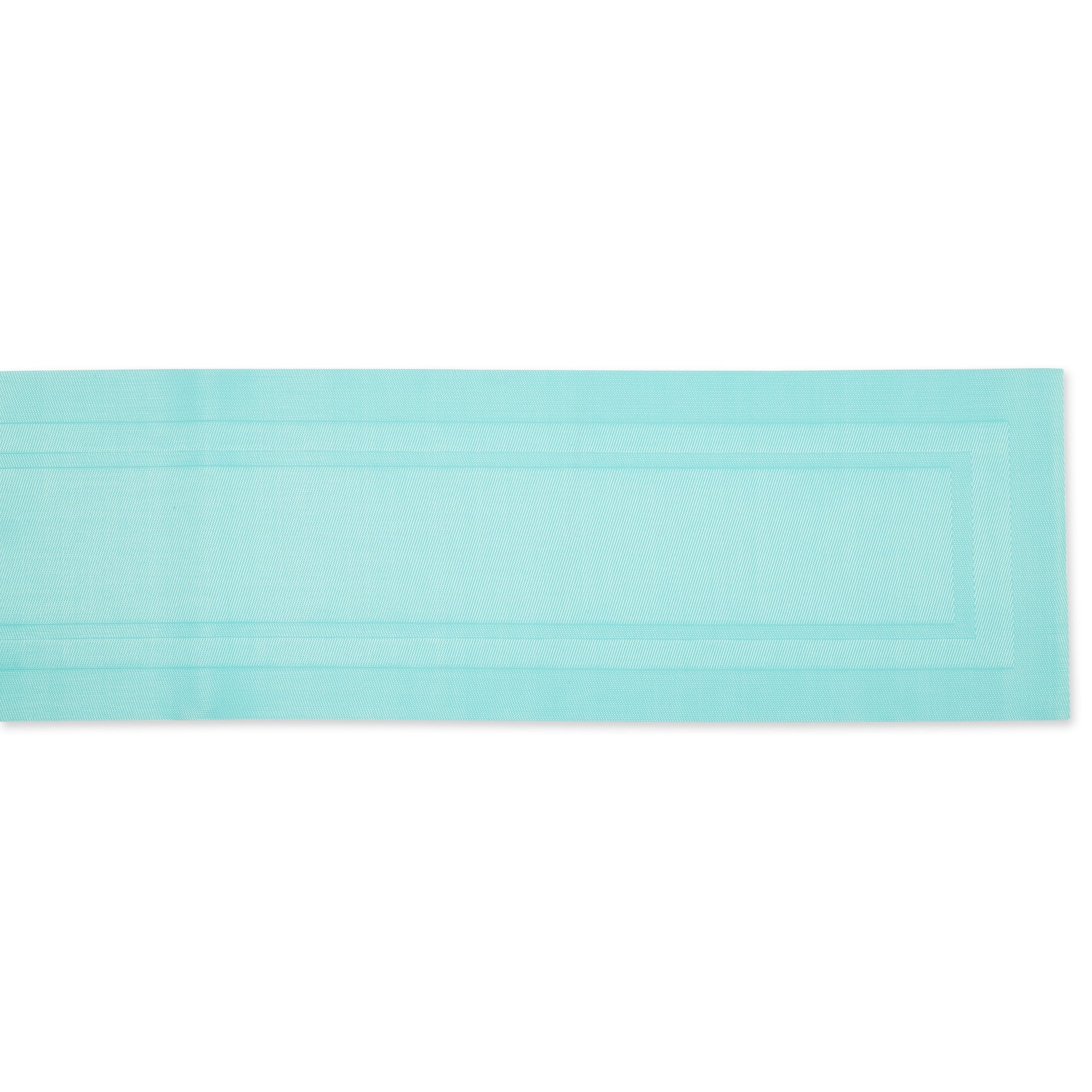 DII Aqua PVC Doubleframe Table Runner 14x72