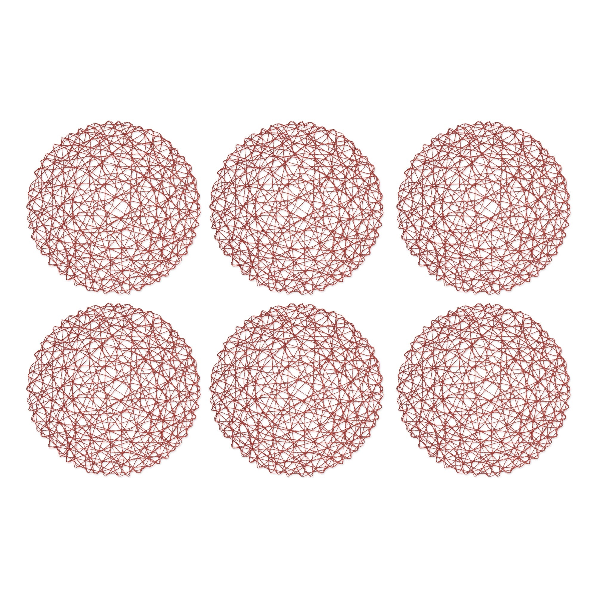 Spice  Woven Paper Round Placemat Set/6