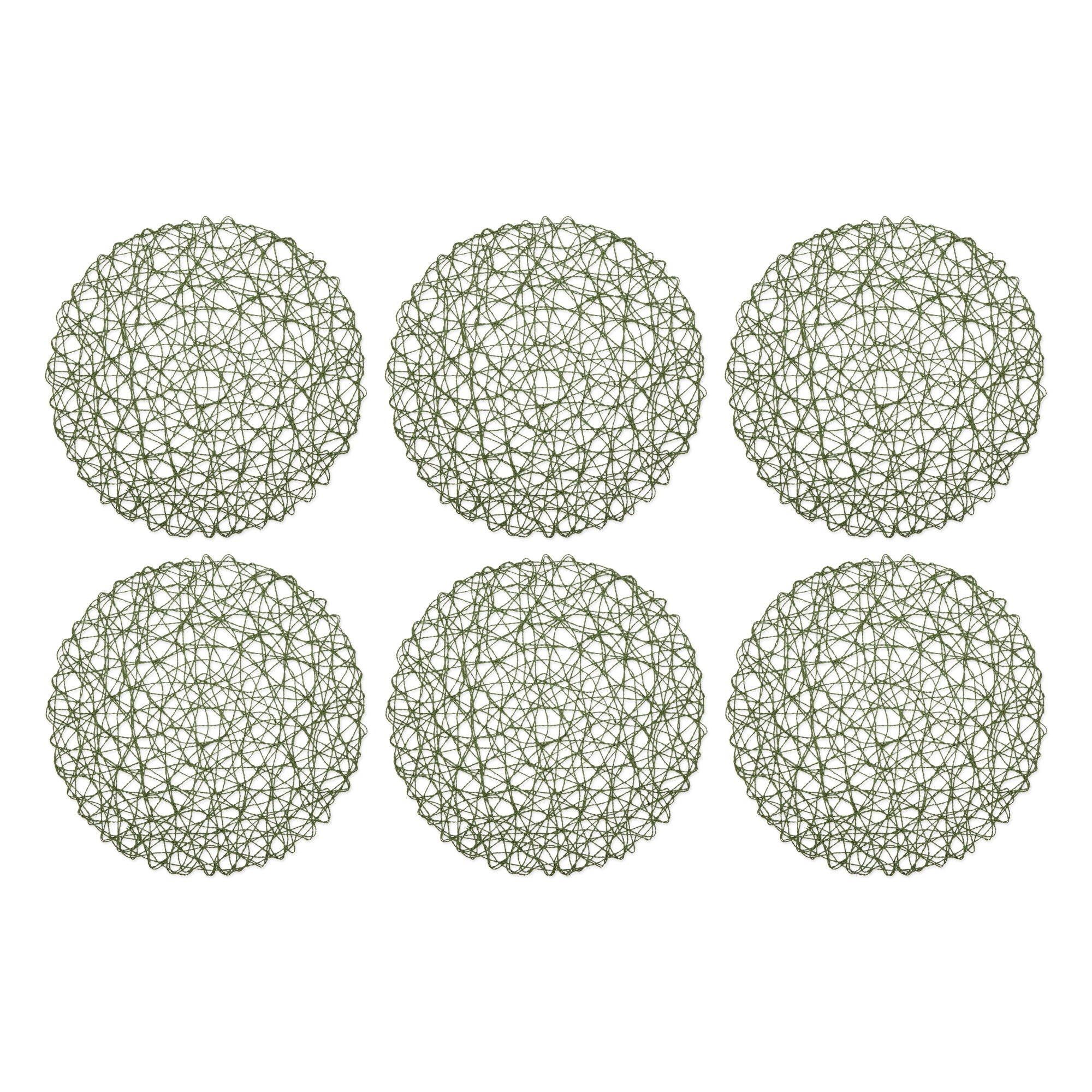 Artichoke Woven Paper Round Placemat Set/6