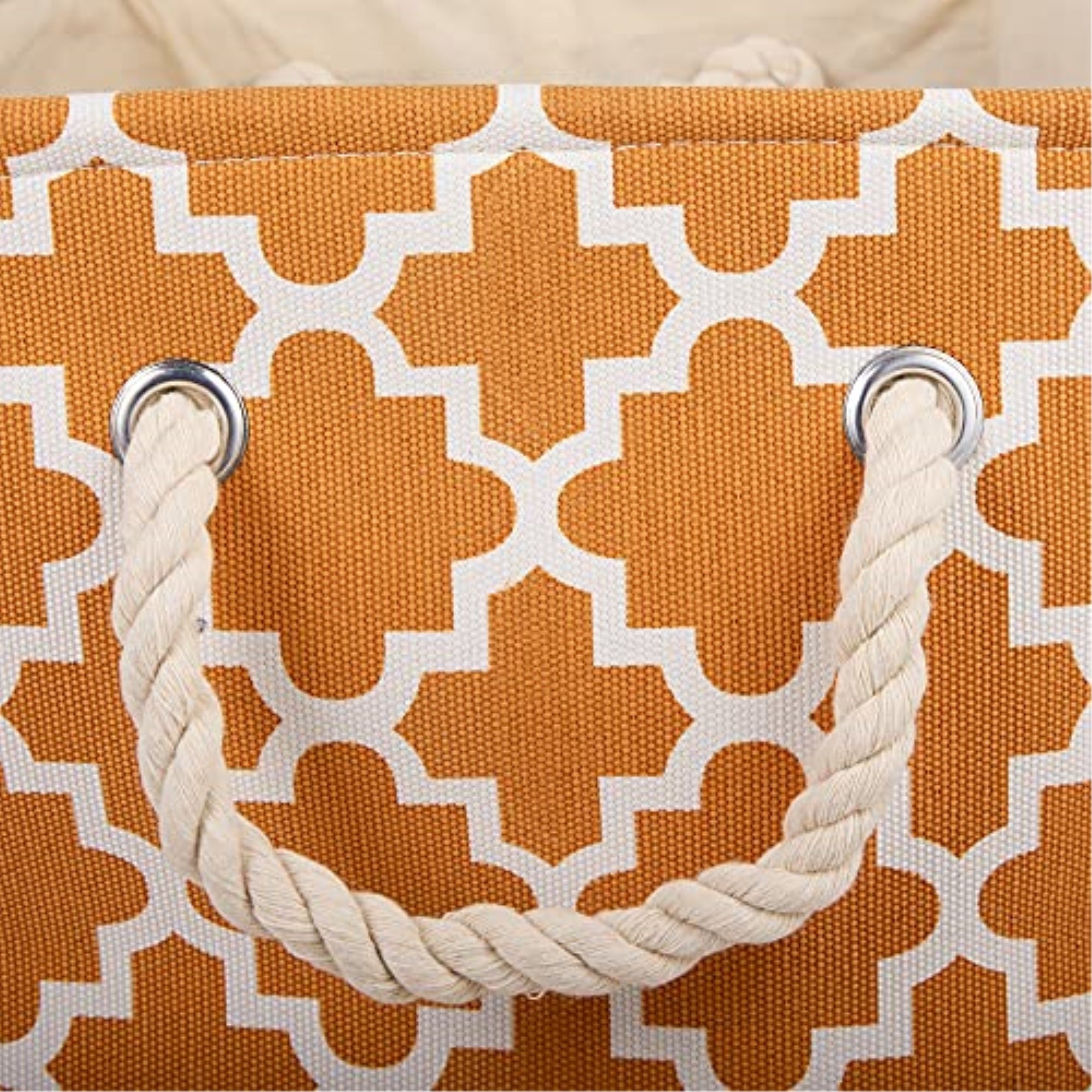 DII Polyester Bin Lattice Pumpkin Spice Rectangle Medium