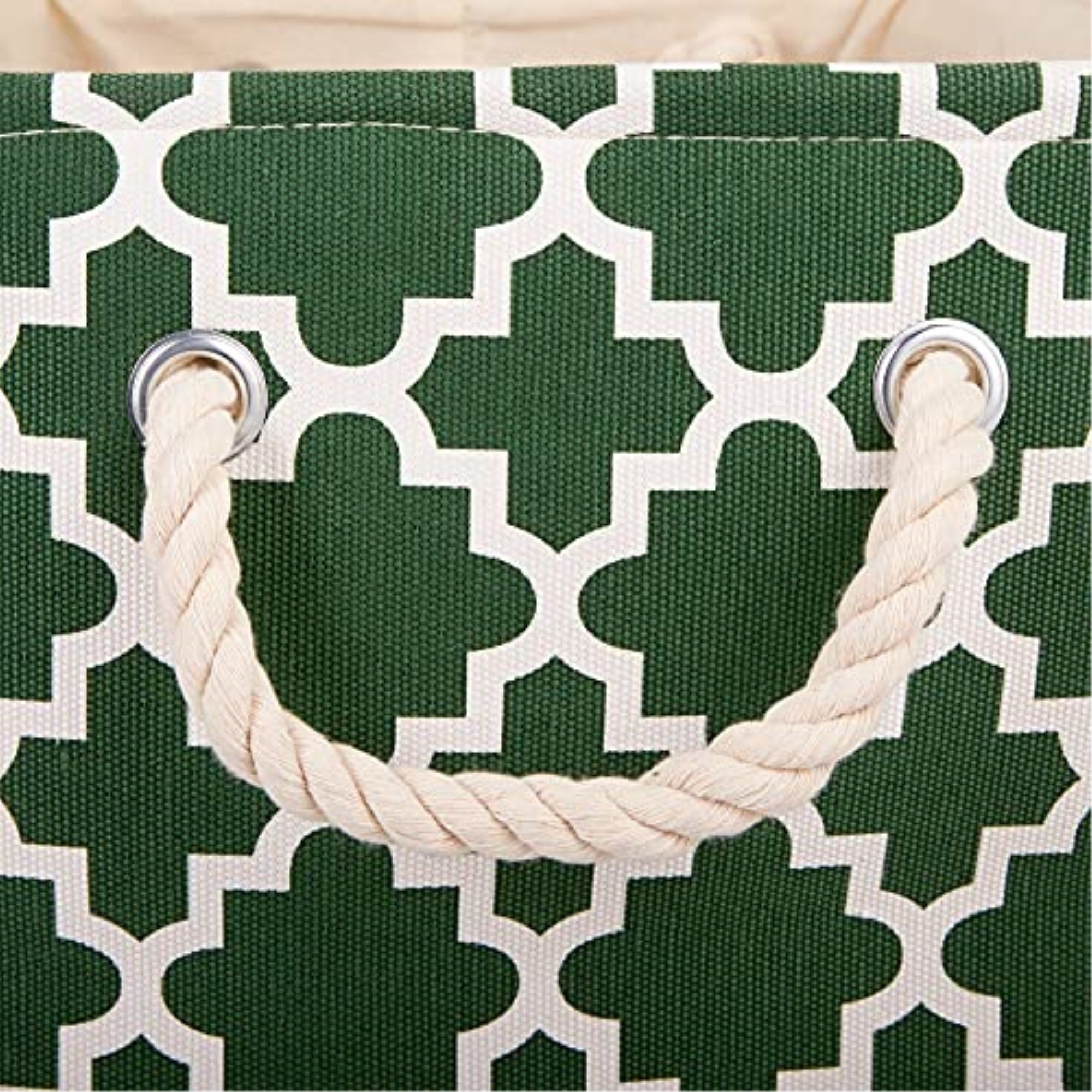 DII Polyester Bin Lattice Hunter Green Rectangle Small