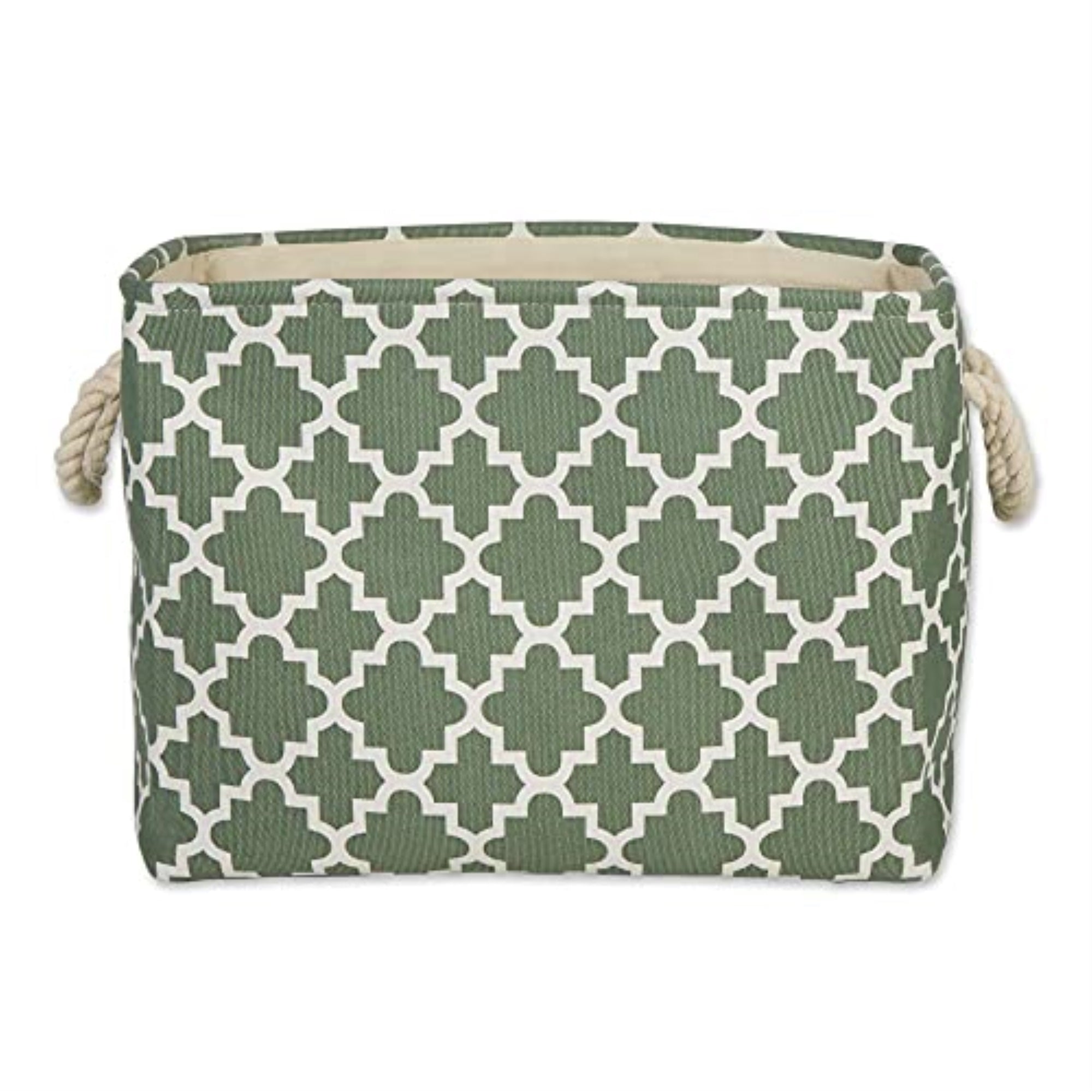 DII Polyester Bin Lattice Artichoke Green Rectangle Medium