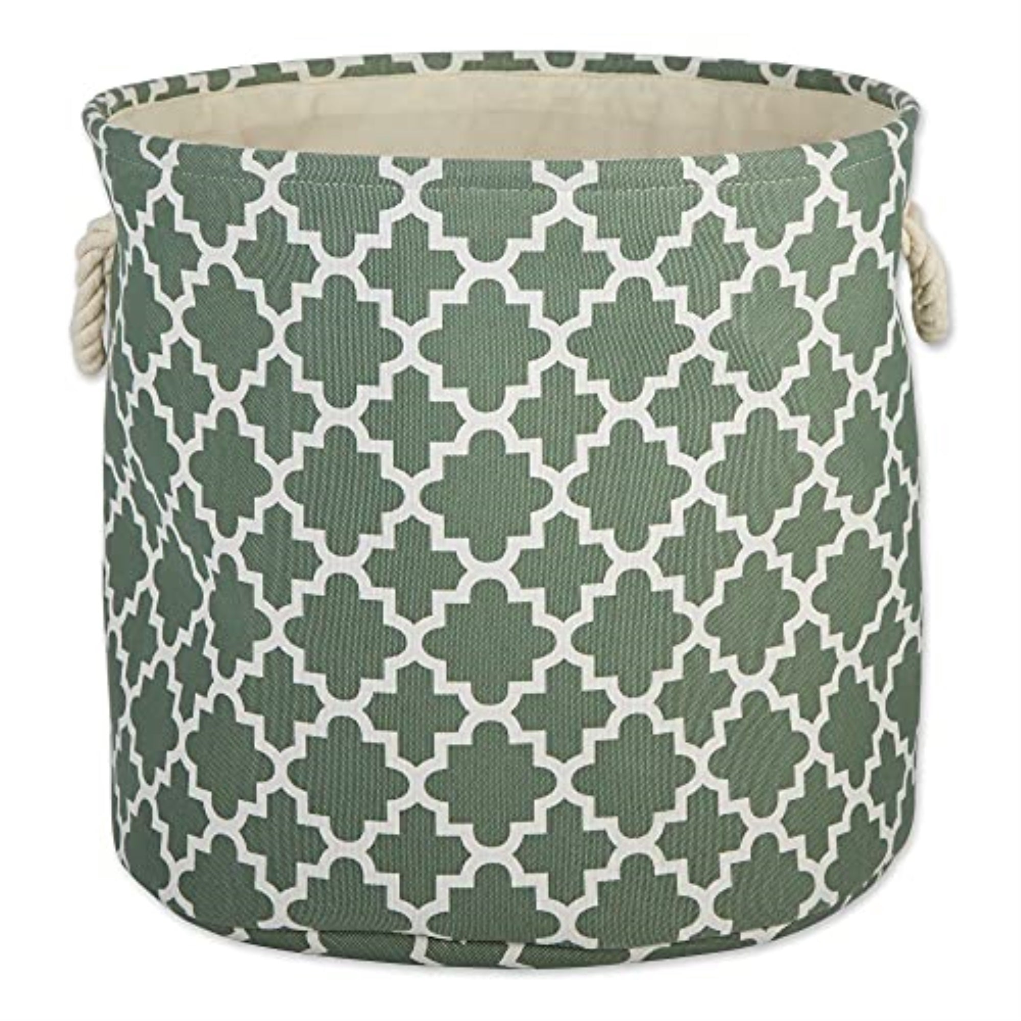 DII Polyester Bin Lattice Artichoke Green Round Large
