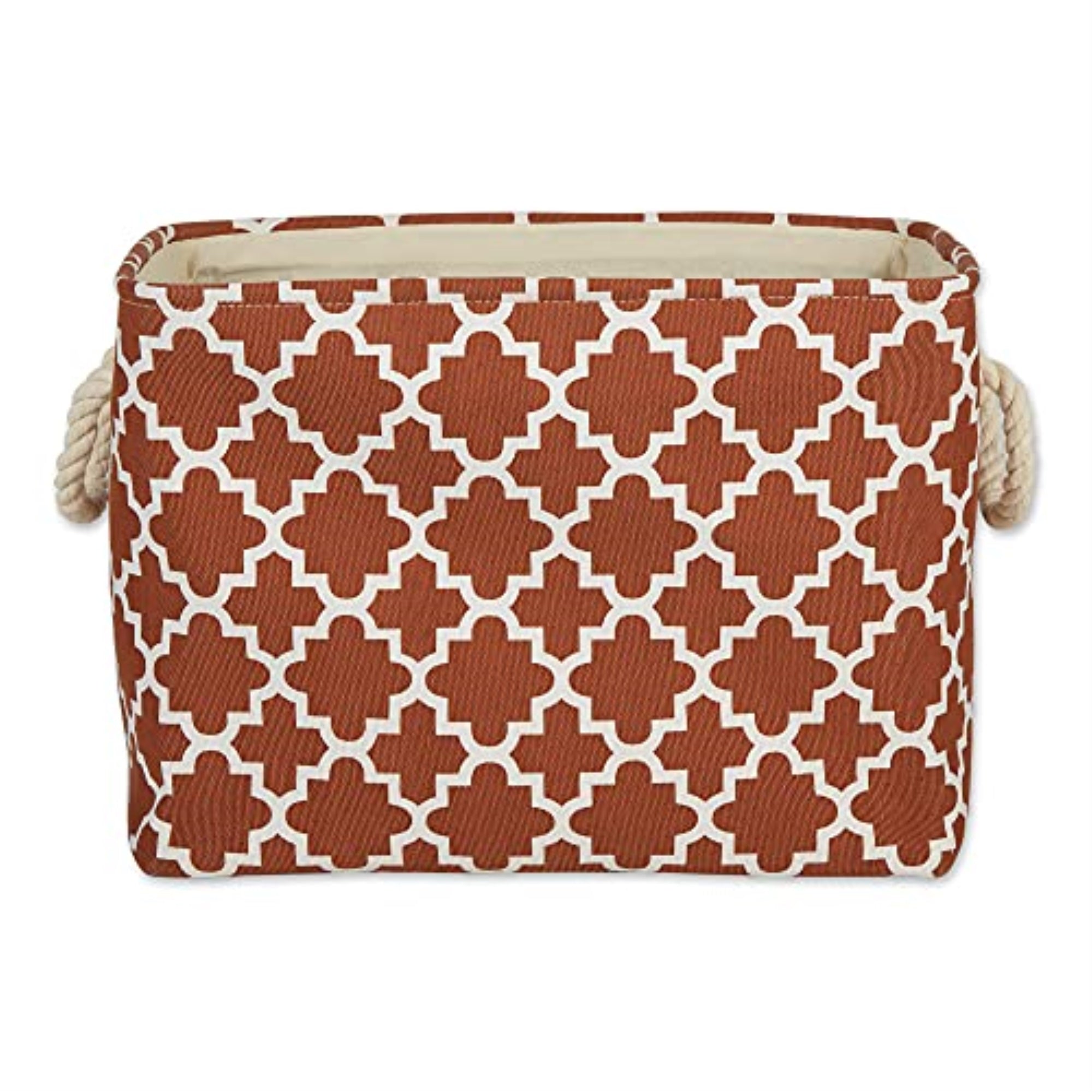 DII Polyester Bin Lattice Cinnamon Rectangle Small