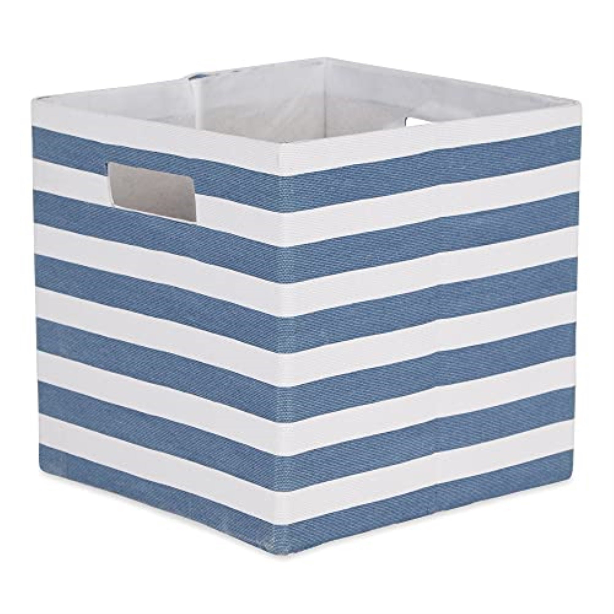 Dii Polyester Cube Stripe French Blue Square 13X13X13