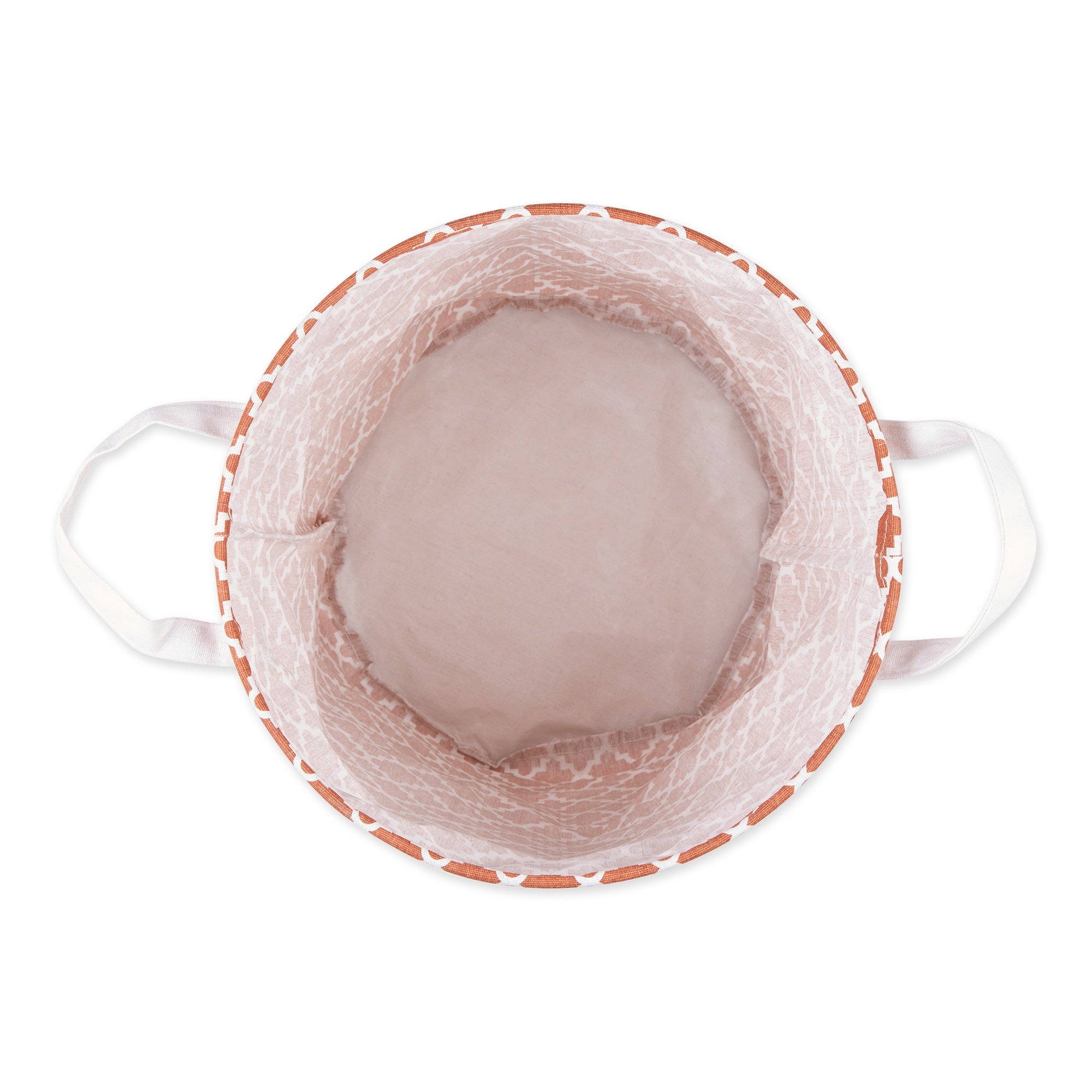 DII PE-Coated Cotton Polyester Laundry Hamper Lattice Cinnamon Round 13.5x13.5x20