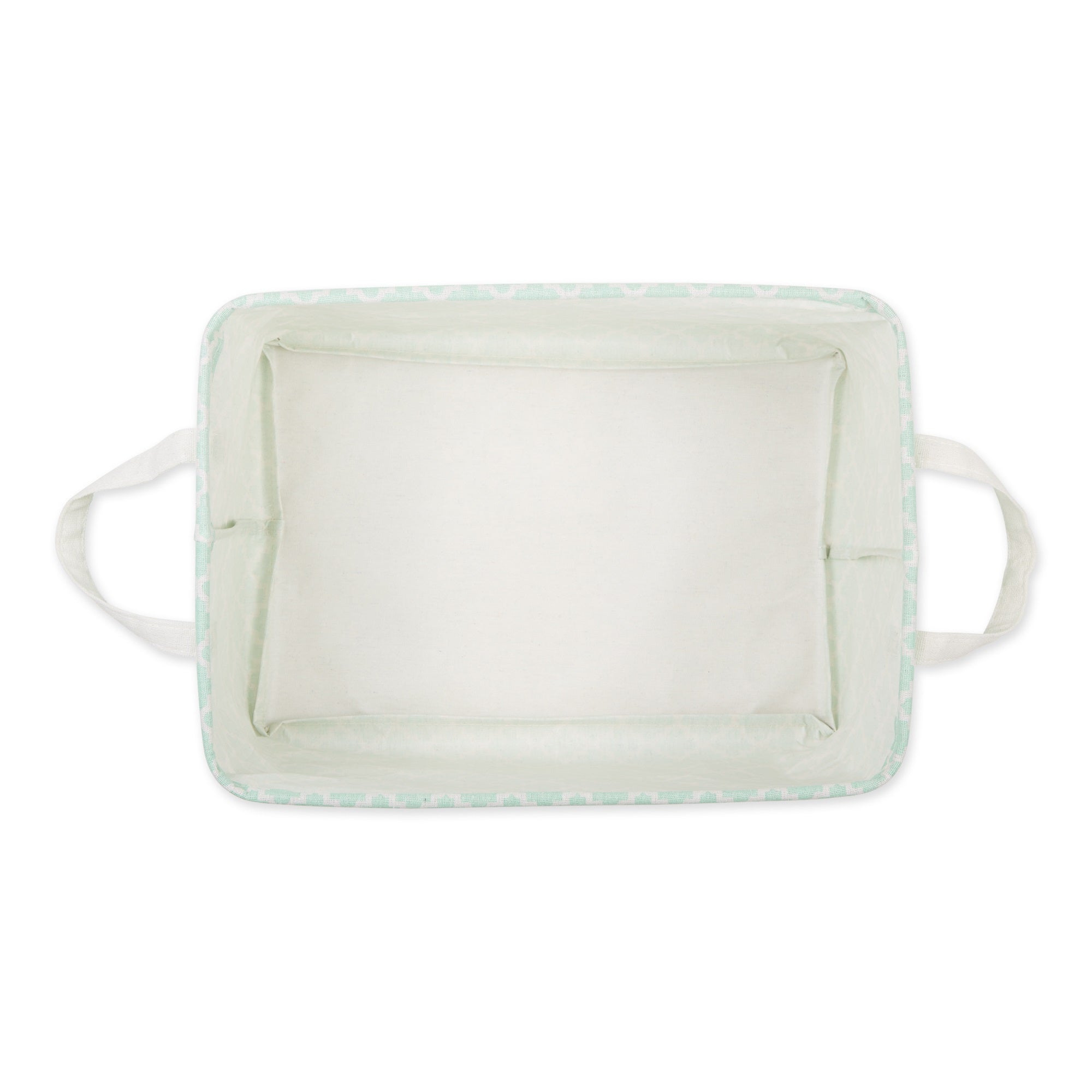 DII PE-Coated Cotton Polyester Laundry Bin Lattice Aqua Rectangle Extra Large 12.5x17.5x10.5 (Set of 2)