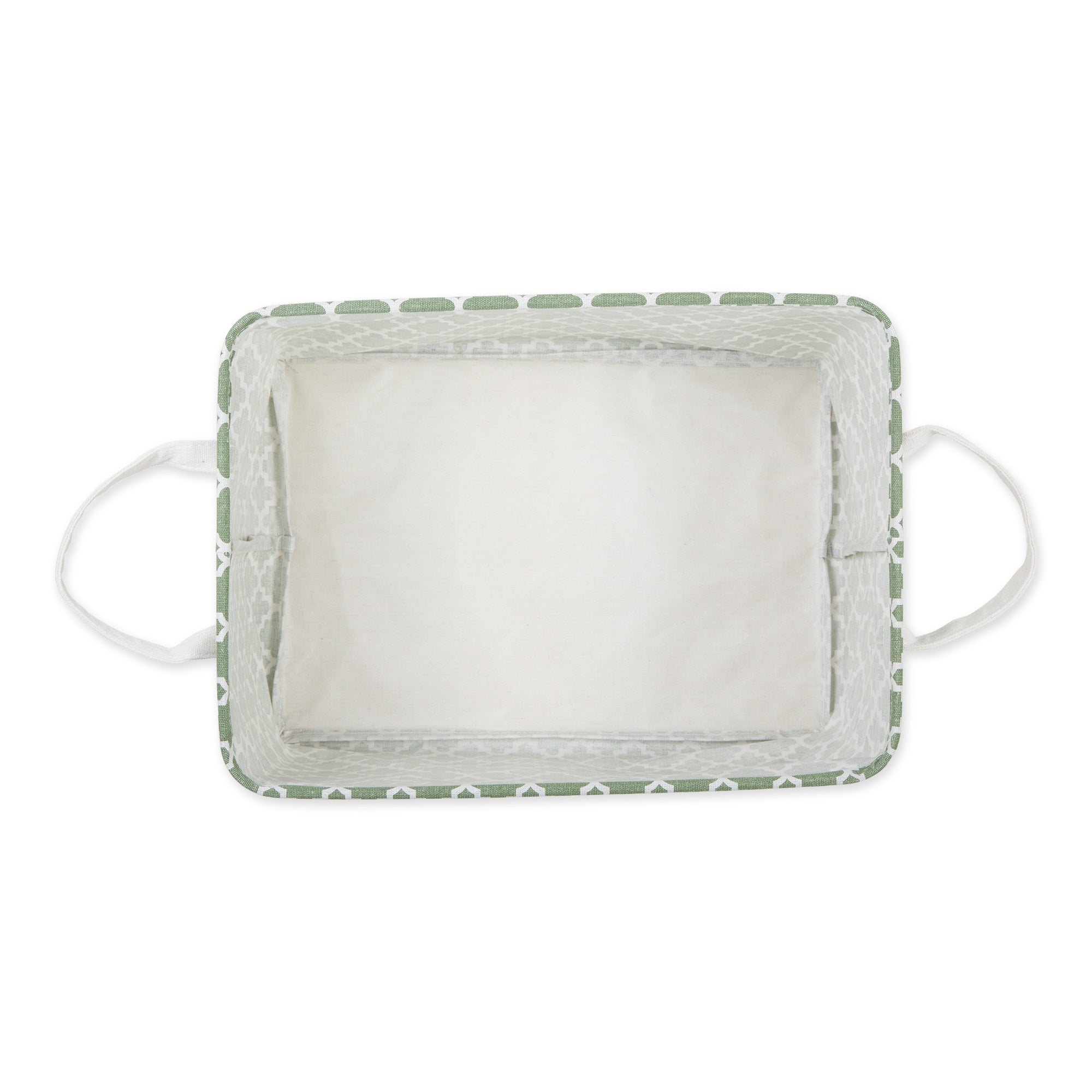 DII PE-Coated Cotton Polyester Laundry Bin Lattice Artichoke Green Rectangle Extra Large 12.5x17.5x10.5 (Set of 2)