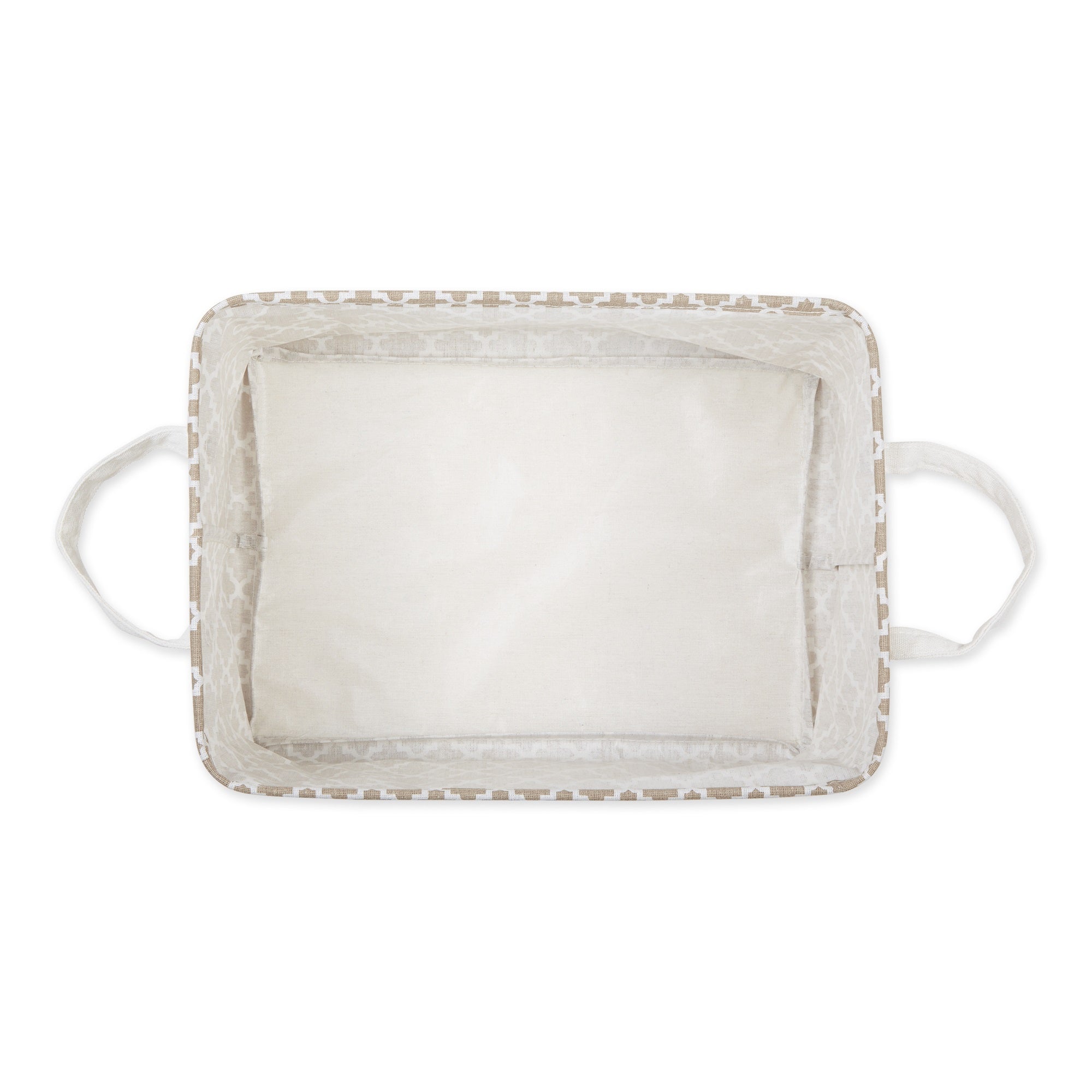 DII PE-Coated Cotton Polyester Laundry Bin Lattice Stone Rectangle Extra Large 12.5x17.5x10.5 (Set of 2)