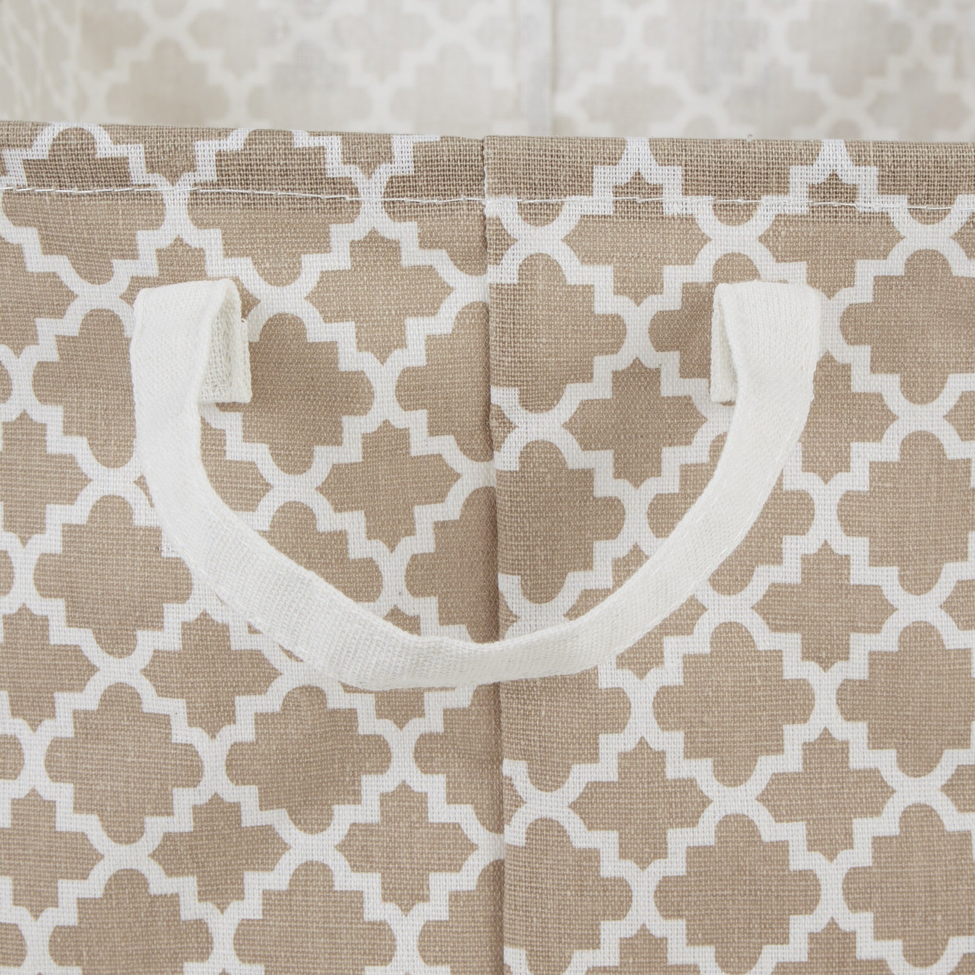 DII PE-Coated Cotton Polyester Laundry Bin Lattice Stone Rectangle Extra Large 12.5x17.5x10.5 (Set of 2)