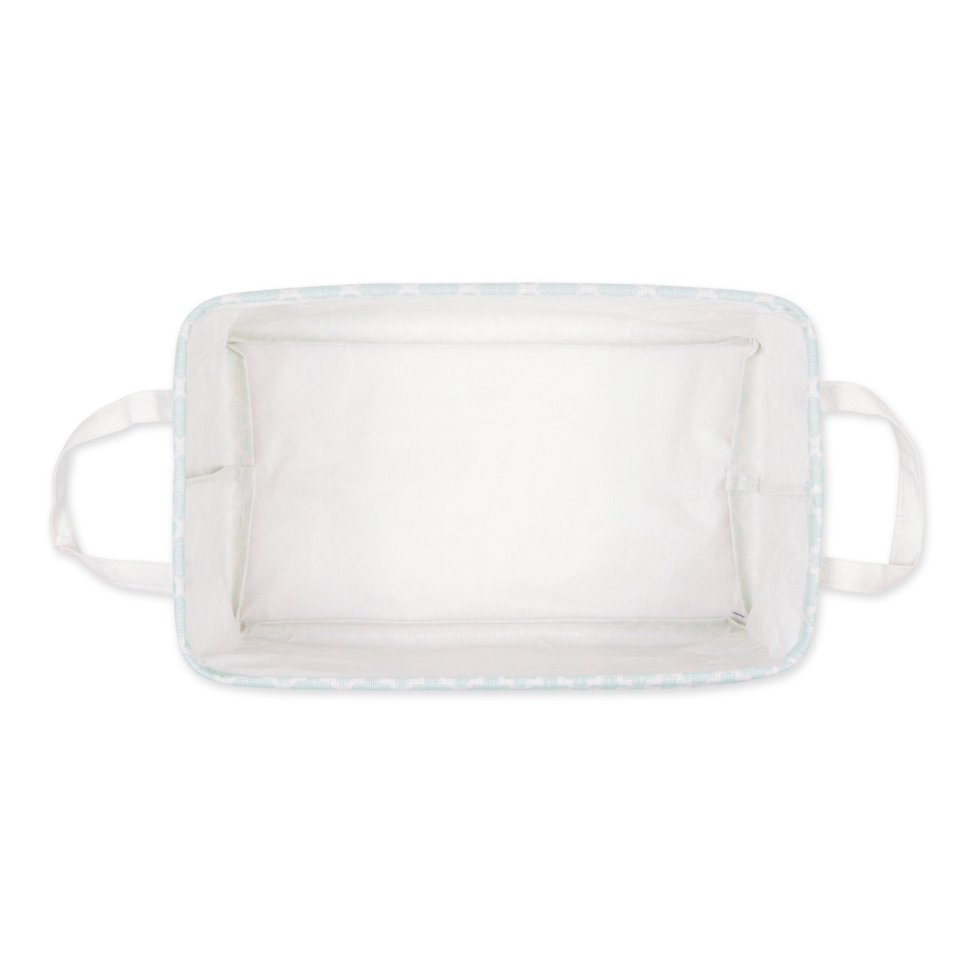 DII PE-Coated Cotton Polyester Laundry Bin Lattice Aqua Rectangle Large 10.5x17.5x10.5 (Set of 2)