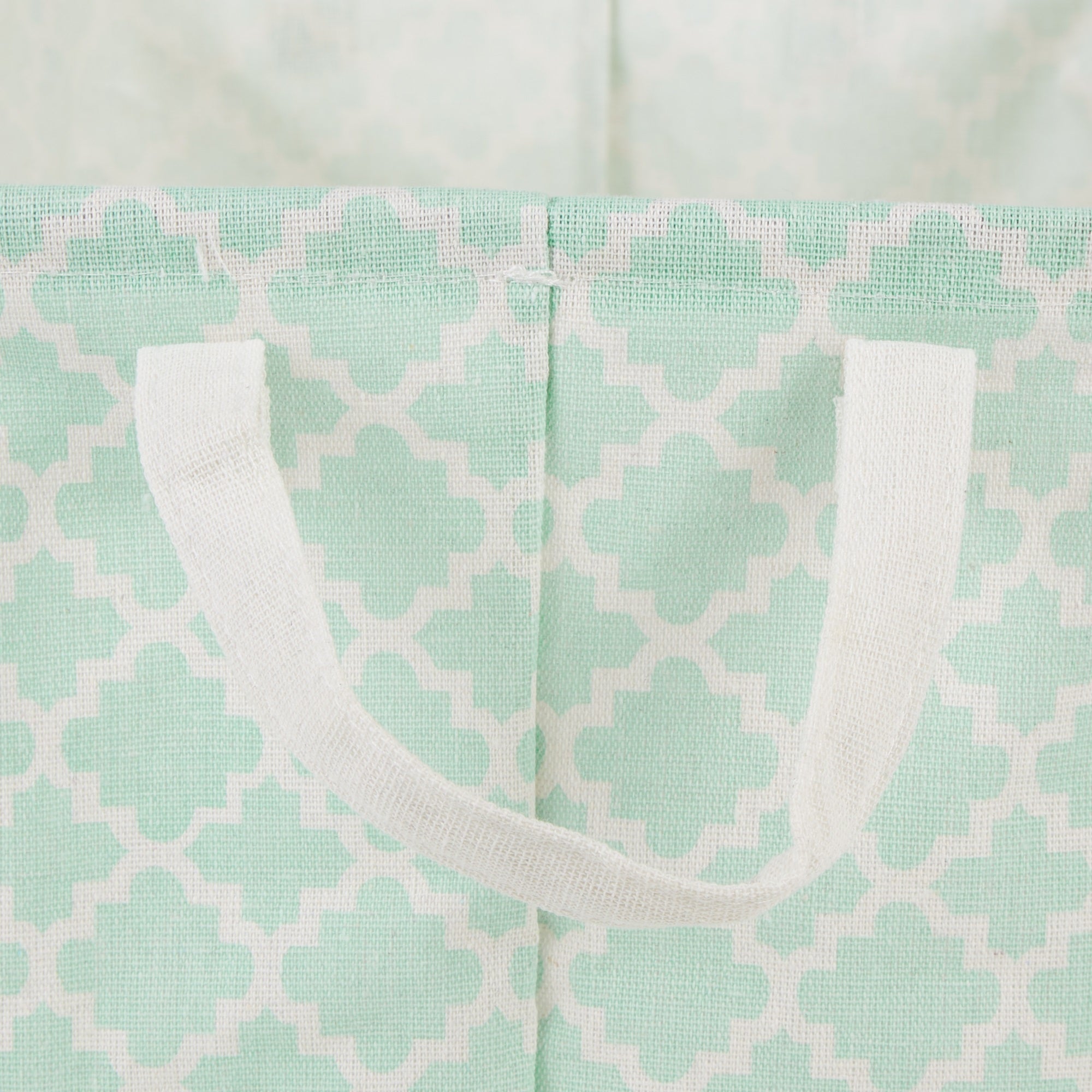 DII PE-Coated Cotton Polyester Laundry Bin Lattice Aqua Rectangle Large 10.5x17.5x10.5 (Set of 2)