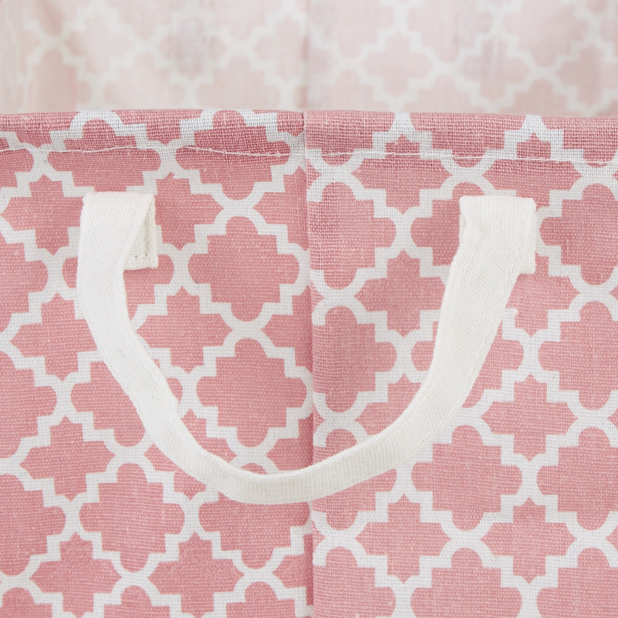 DII PE-Coated Cotton Polyester Laundry Bin Lattice Rose Rectangle Large 10.5x17.5x10.5 (Set of 2)