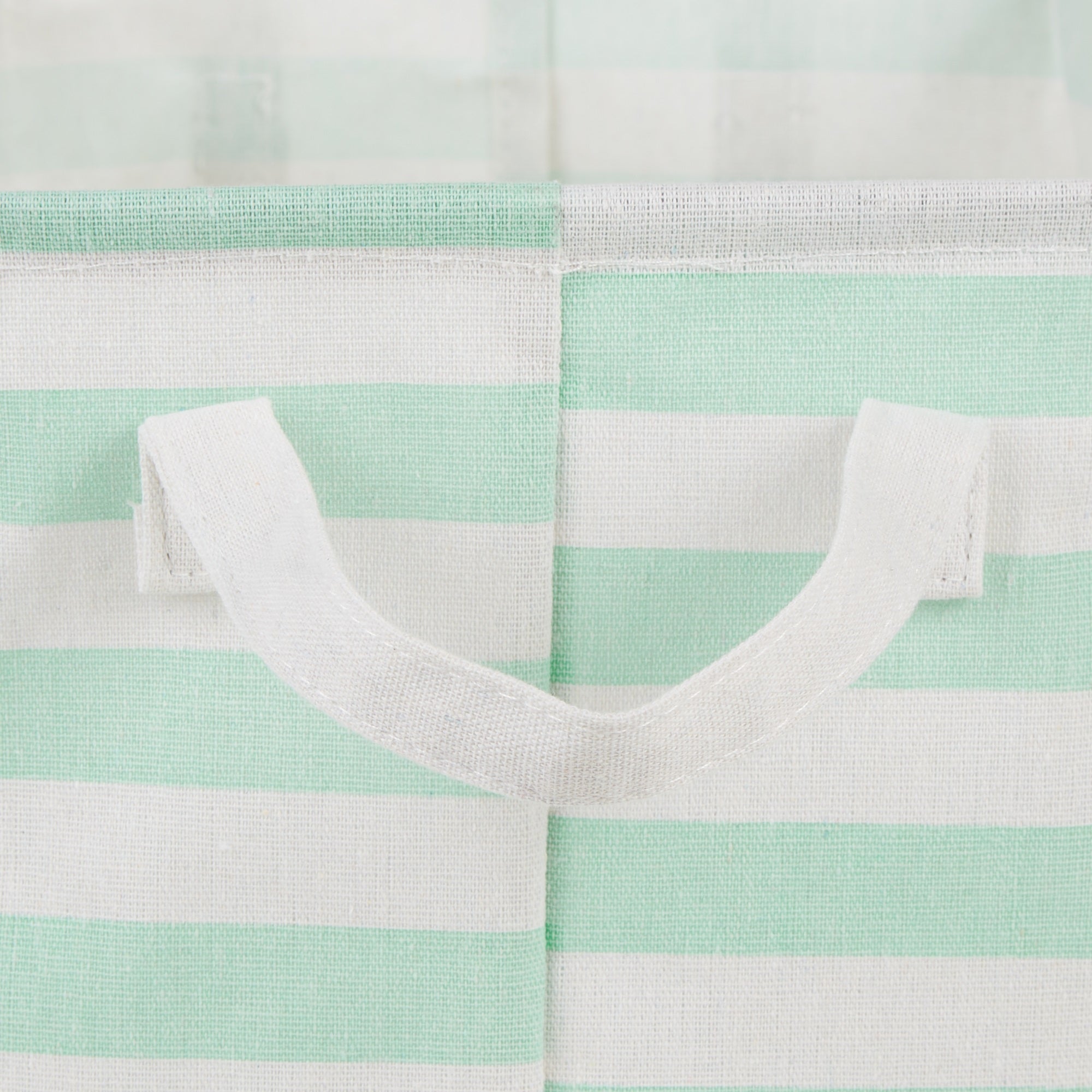 DII PE-Coated Cotton Polyester Laundry Bin Stripe Aqua Rectangle Extra Large 12.5x17.5x10.5 (Set of 2)