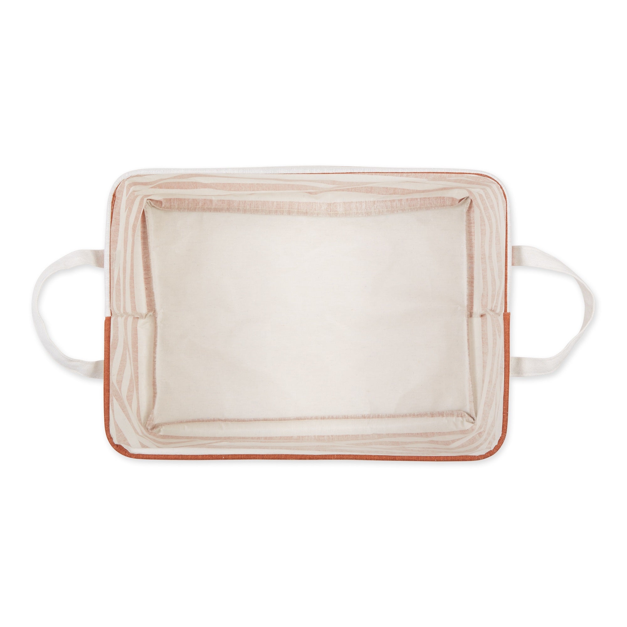 DII PE-Coated Cotton Polyester Laundry Bin Stripe Cinnamon Rectangle Extra Large 12.5x17.5x10.5 (Set of 2)