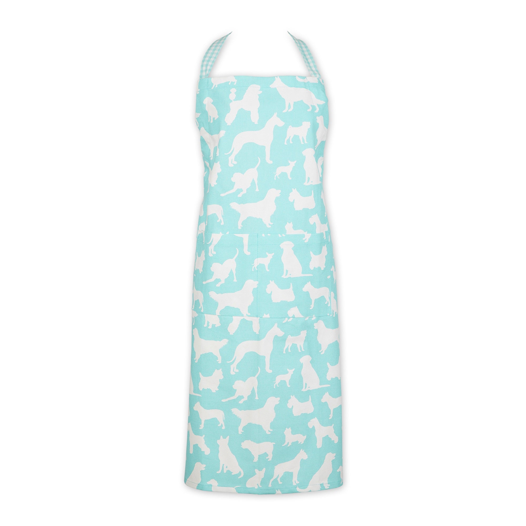 Aqua Dog Print Chef Apron