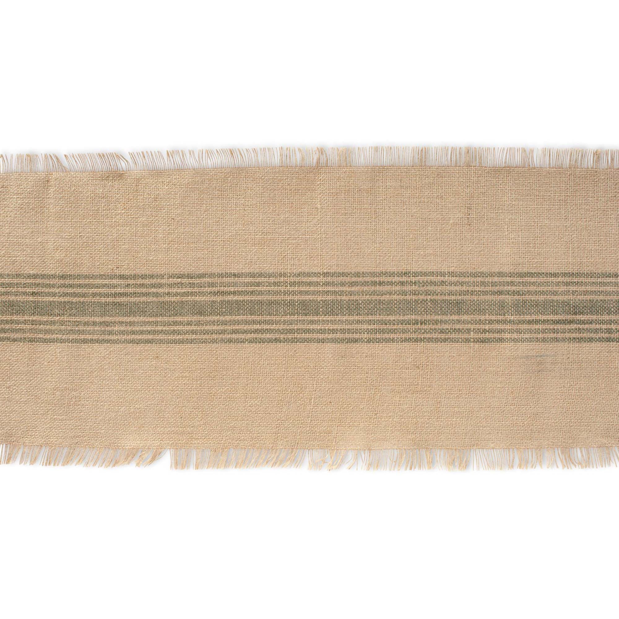 DII Artichoke Middle Stripe Burlap Table Runner 14x108 inches
