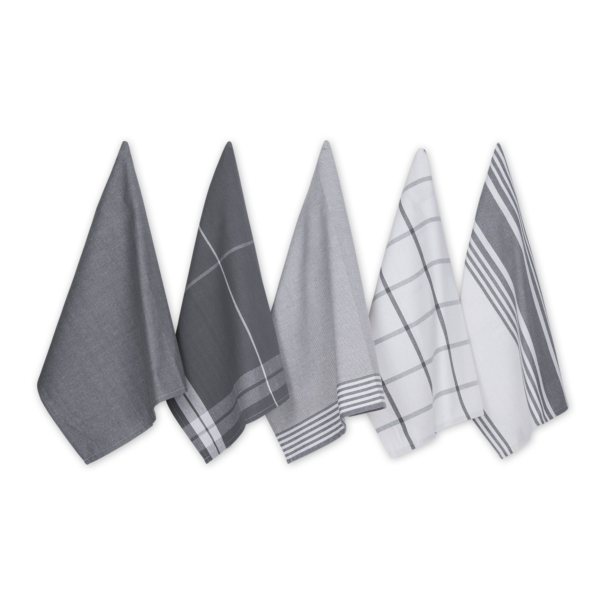 Gray Classic Oversized Woven Dishtowels Set/5
