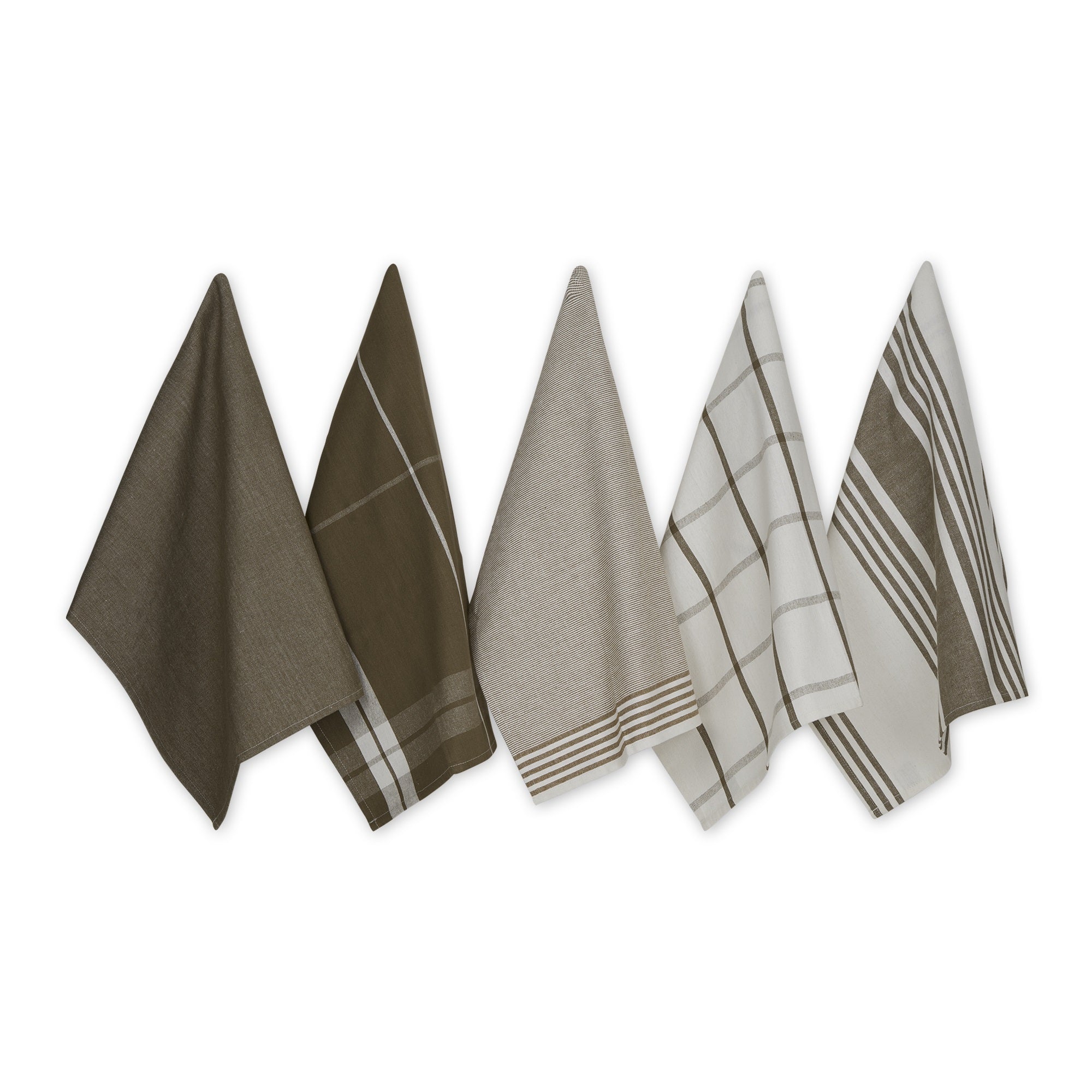 Mushroom Classic Oversized Woven Dishtowels Set/5
