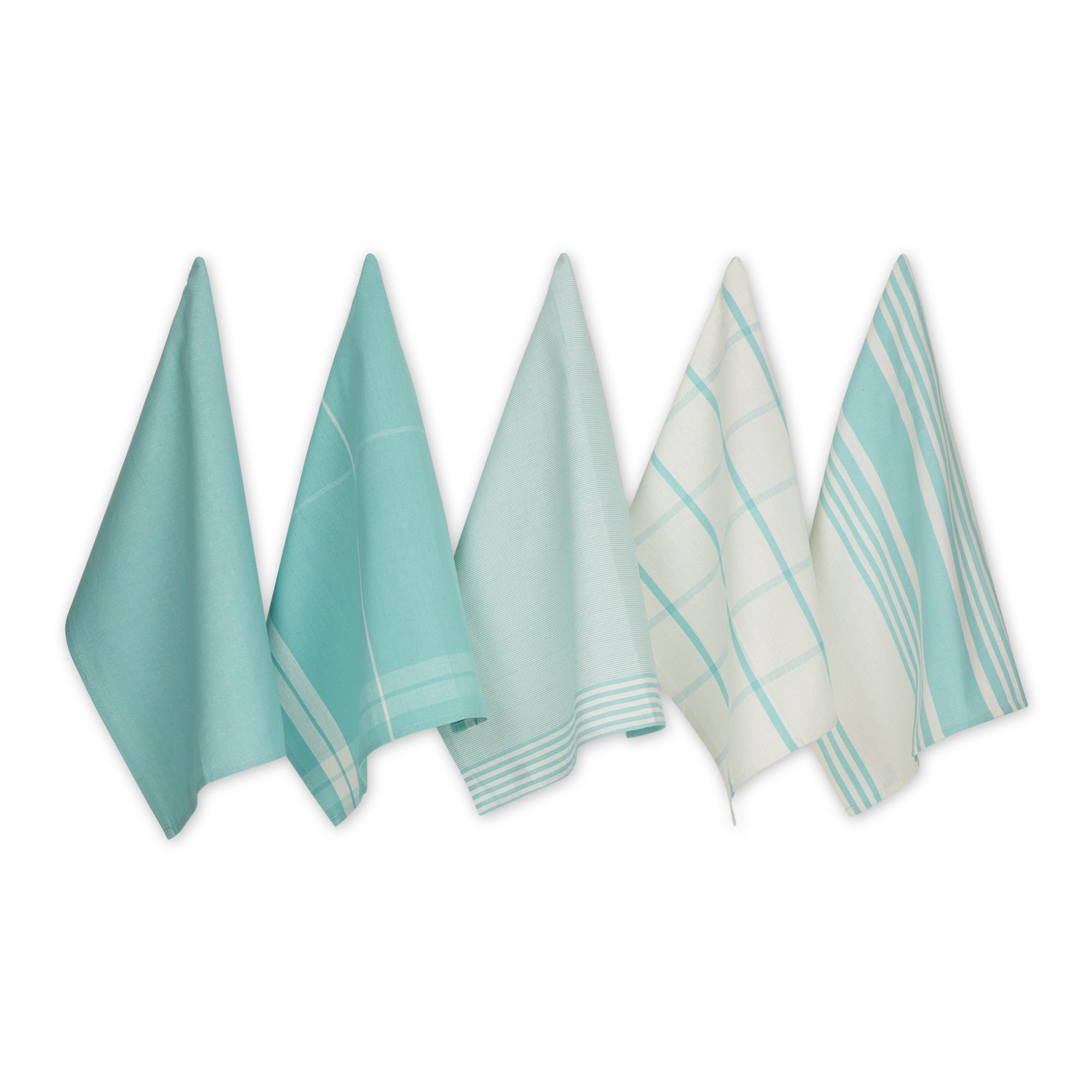 Aqua Classic Oversized Woven Dishtowels Set/5