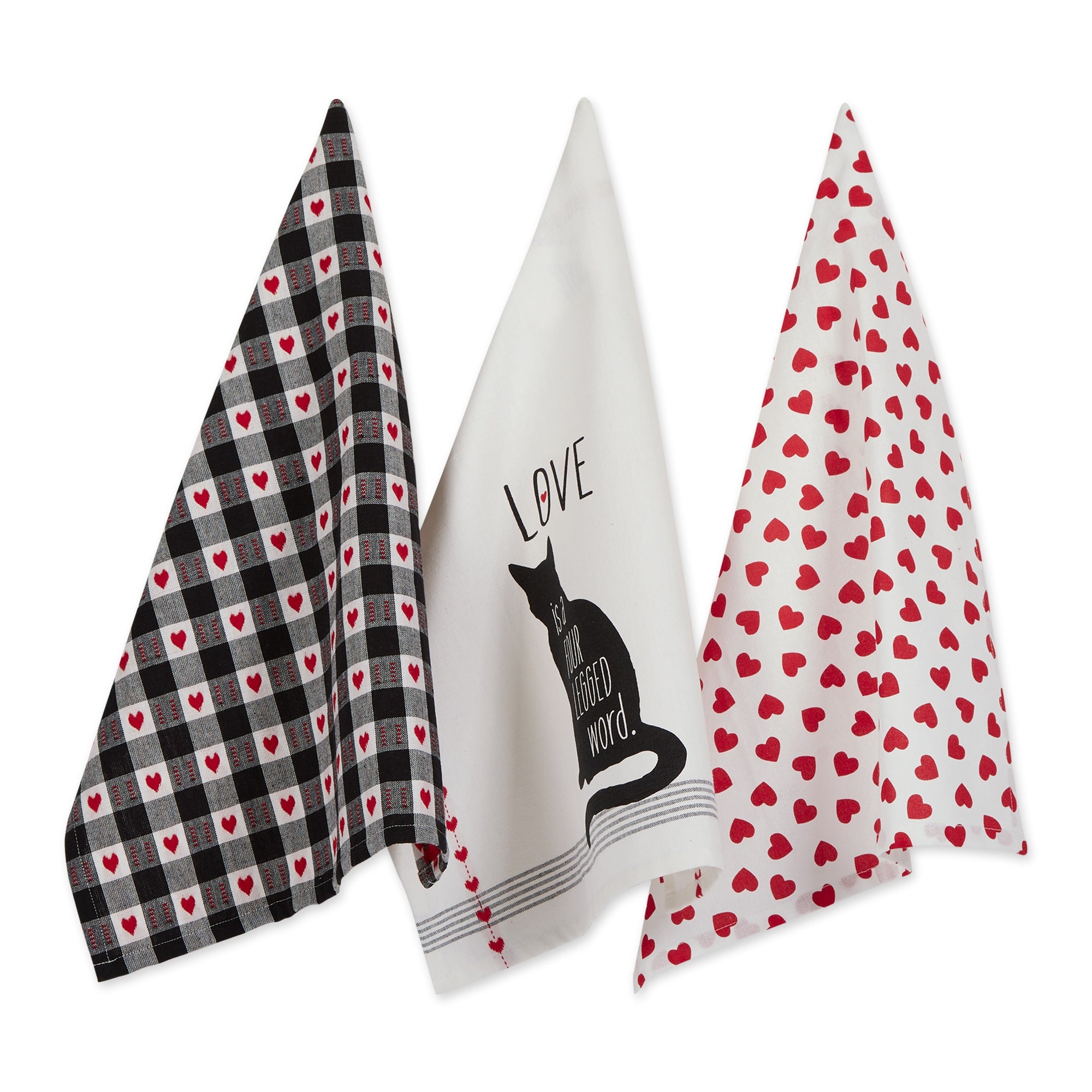 Asst Cat Love Dishtowel Set/3