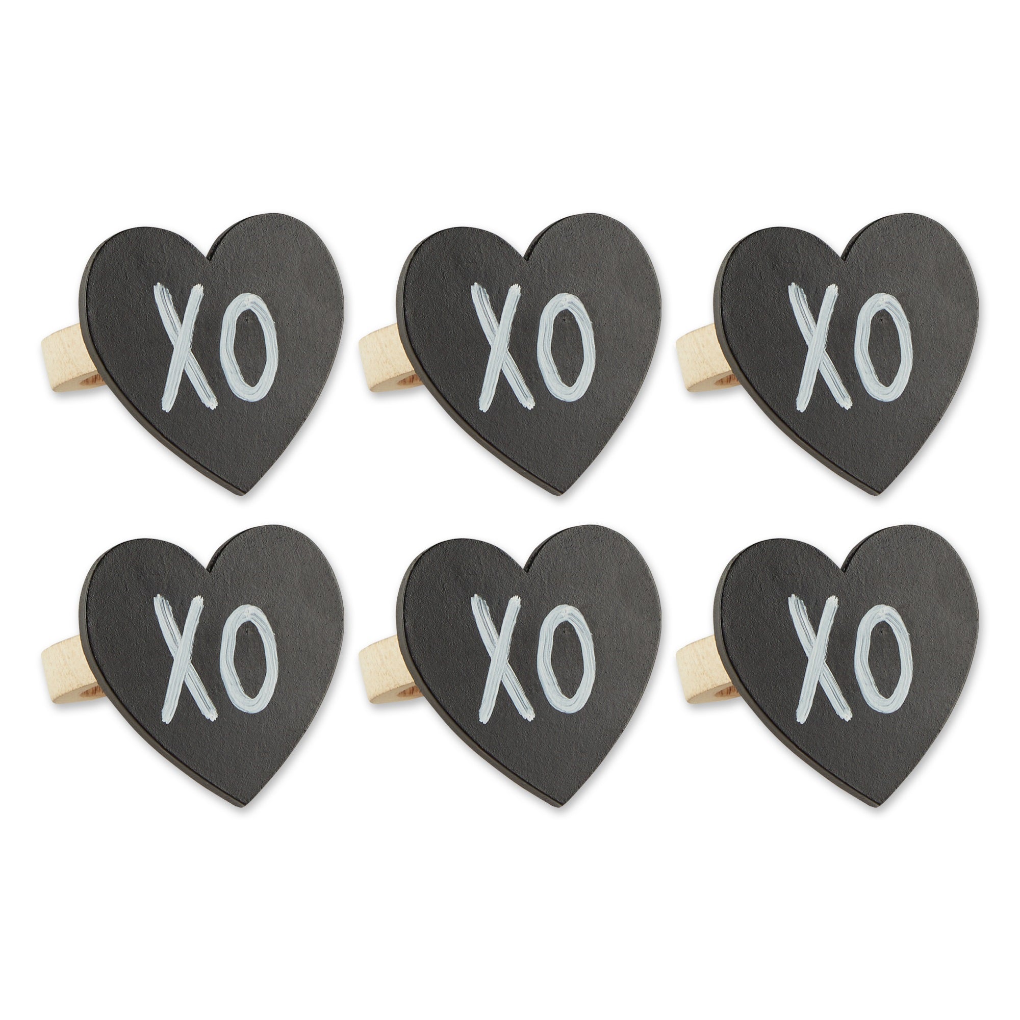 Heart Chalkboard Napkin Ring Set/6