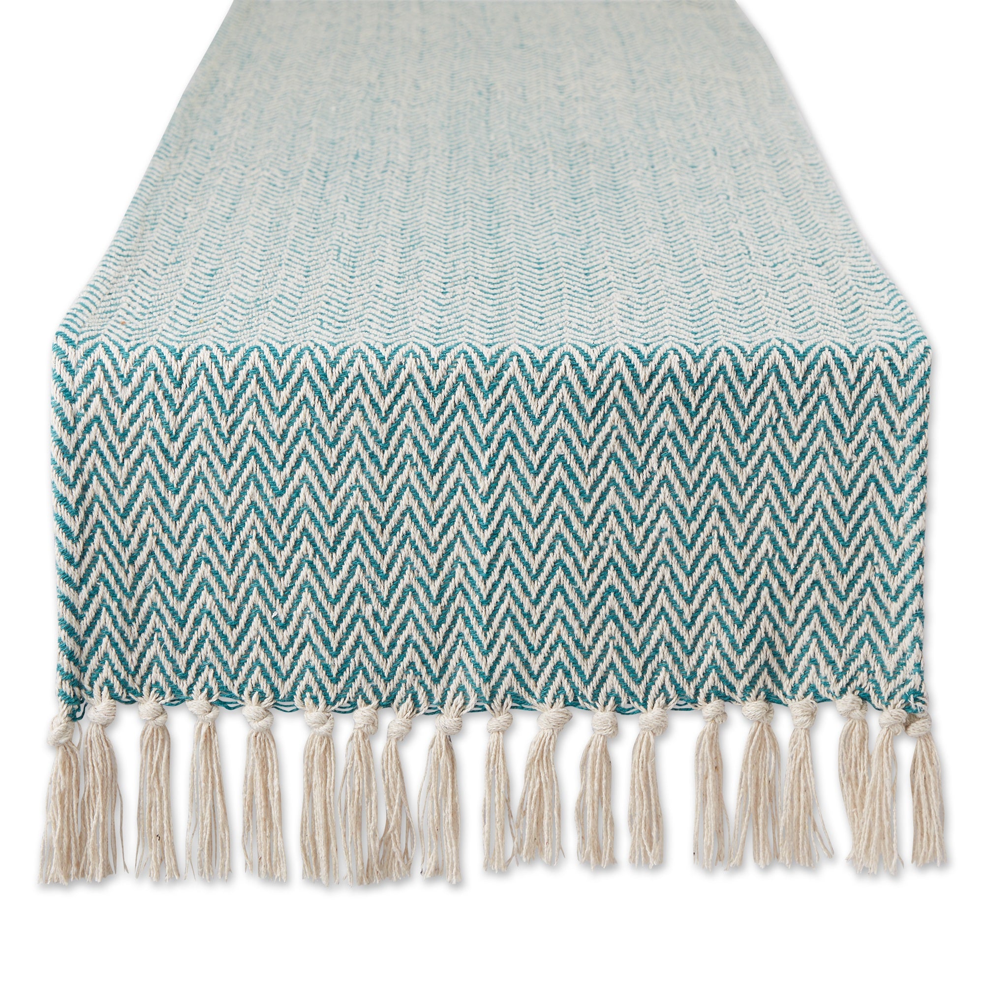 Teal Chevron Handloom Table Runner 15X72