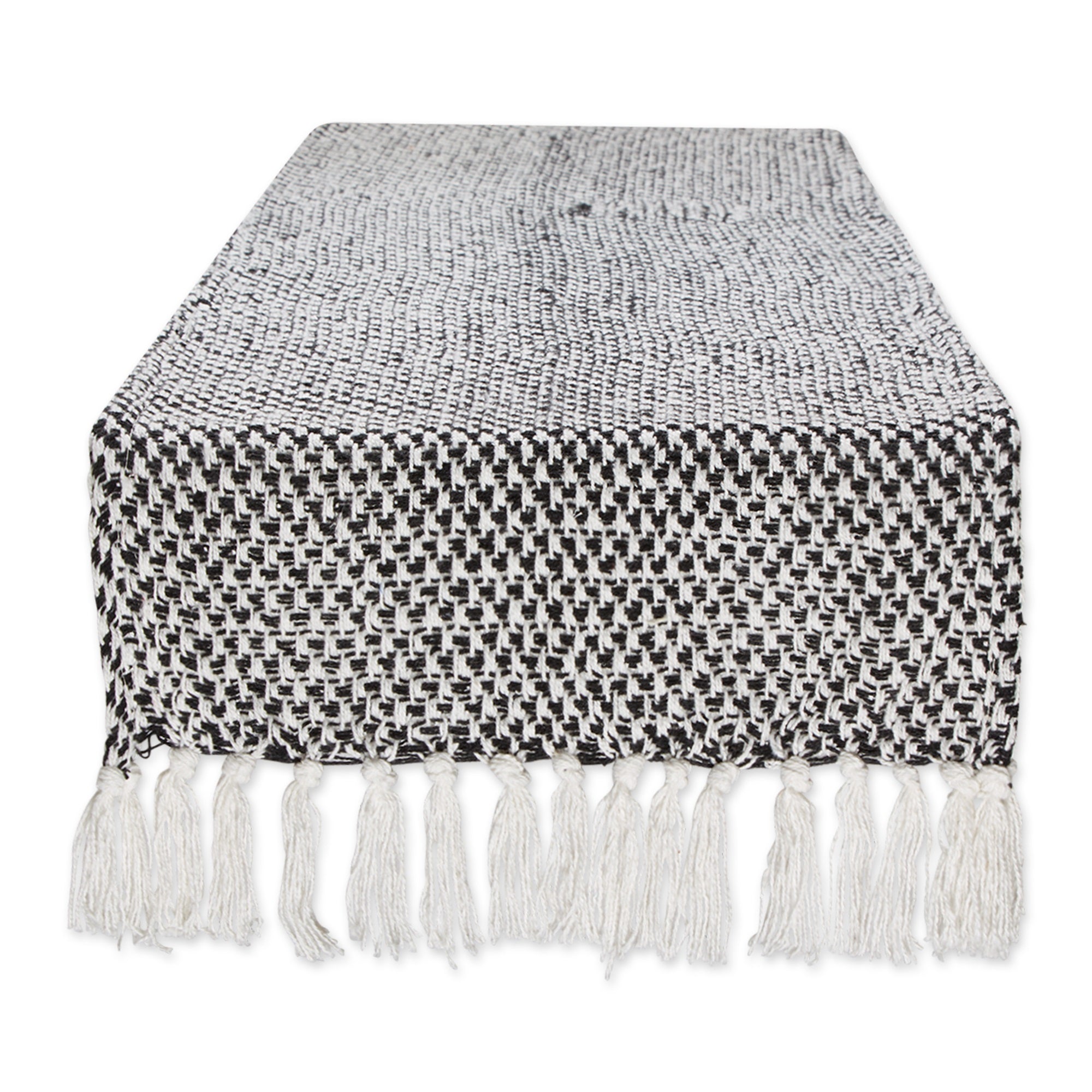 Dii Black Woven Table Runner 15X72