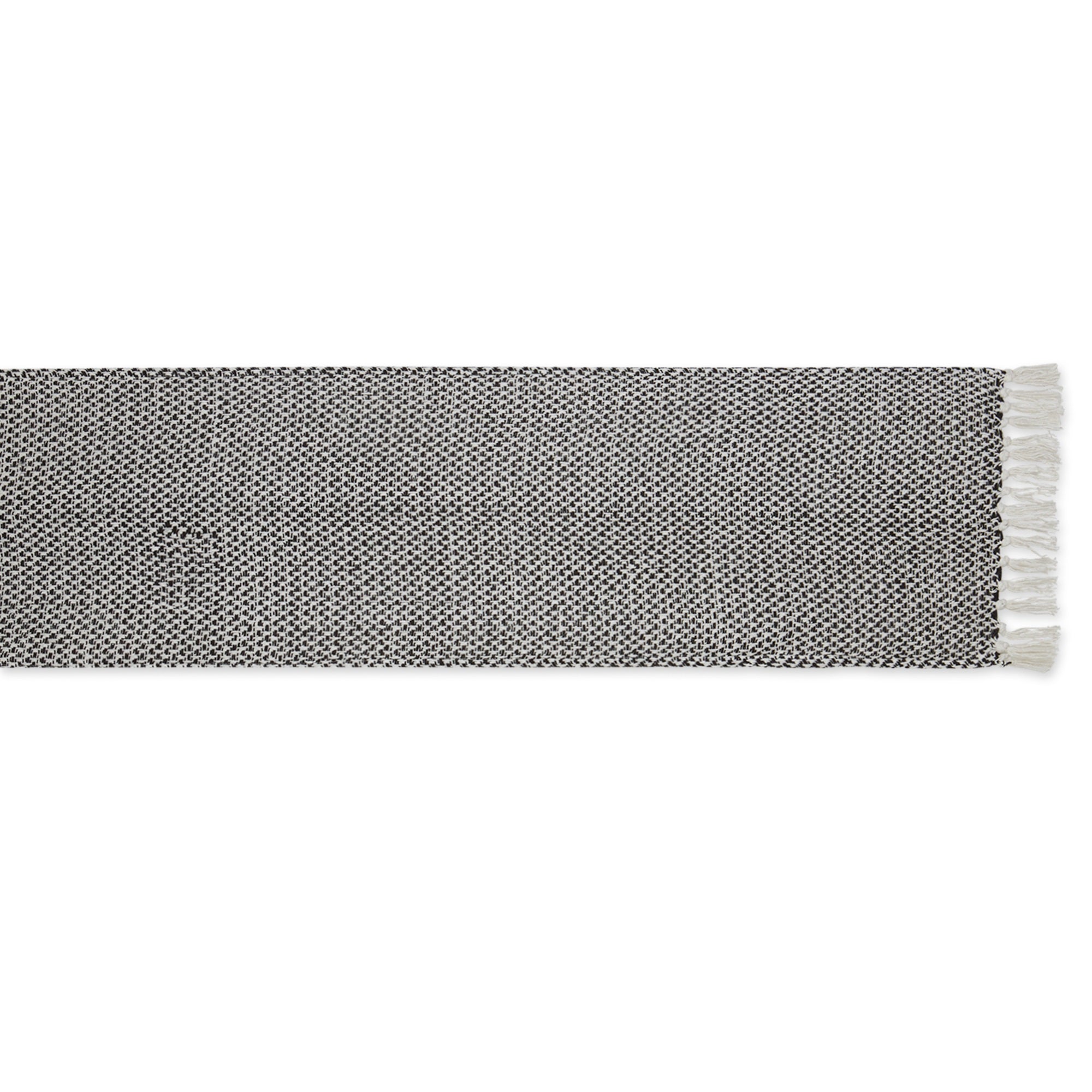 DII Black Woven Table Runner 15x72