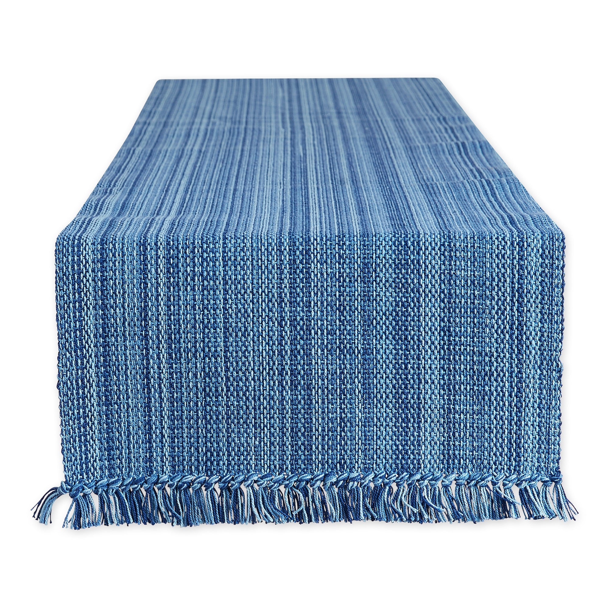 Nautical Blue Variegated Fringe Table Runner 13X72