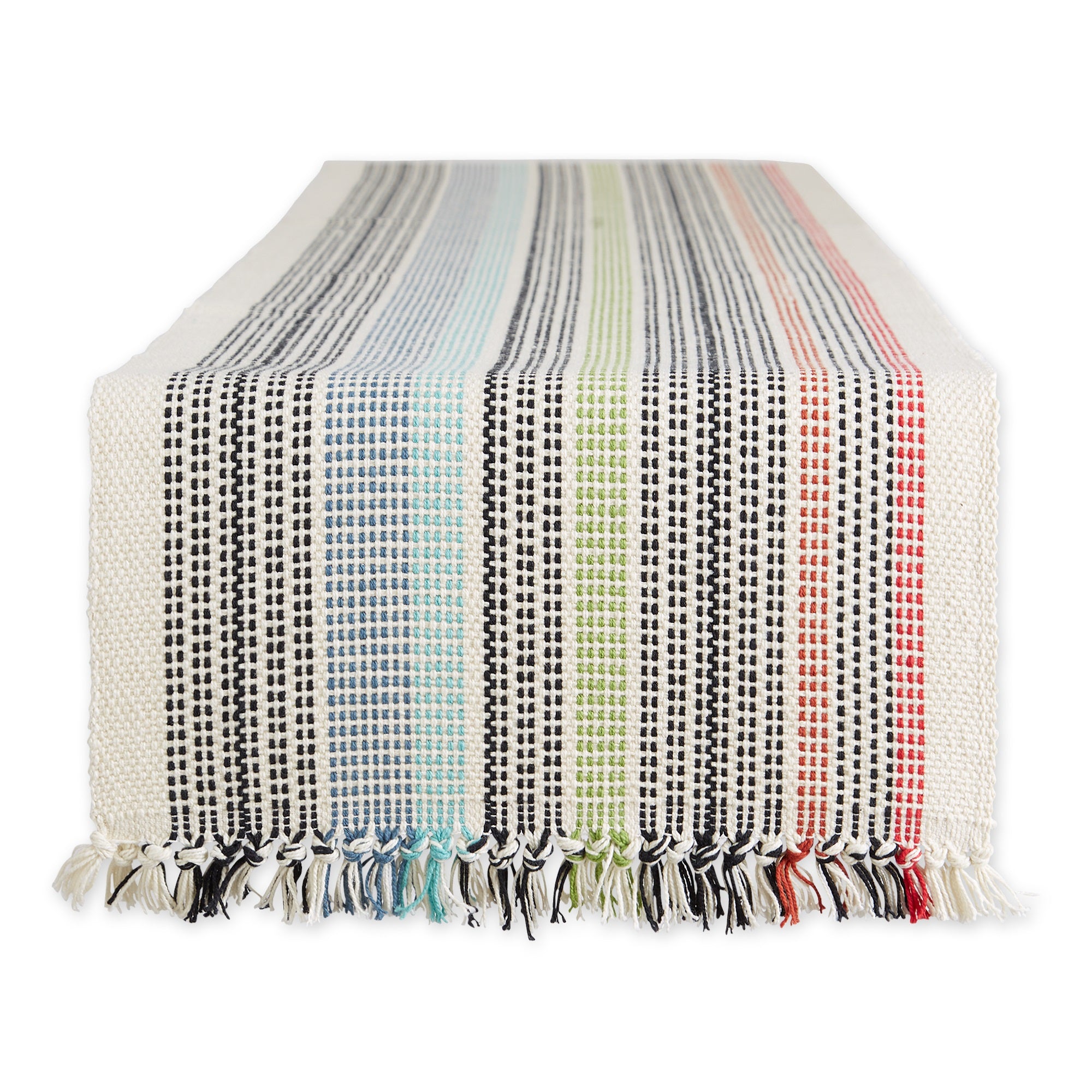 VARIEGATED MEDITERRANEAN FRINGE TABLE RUNNER 13x72