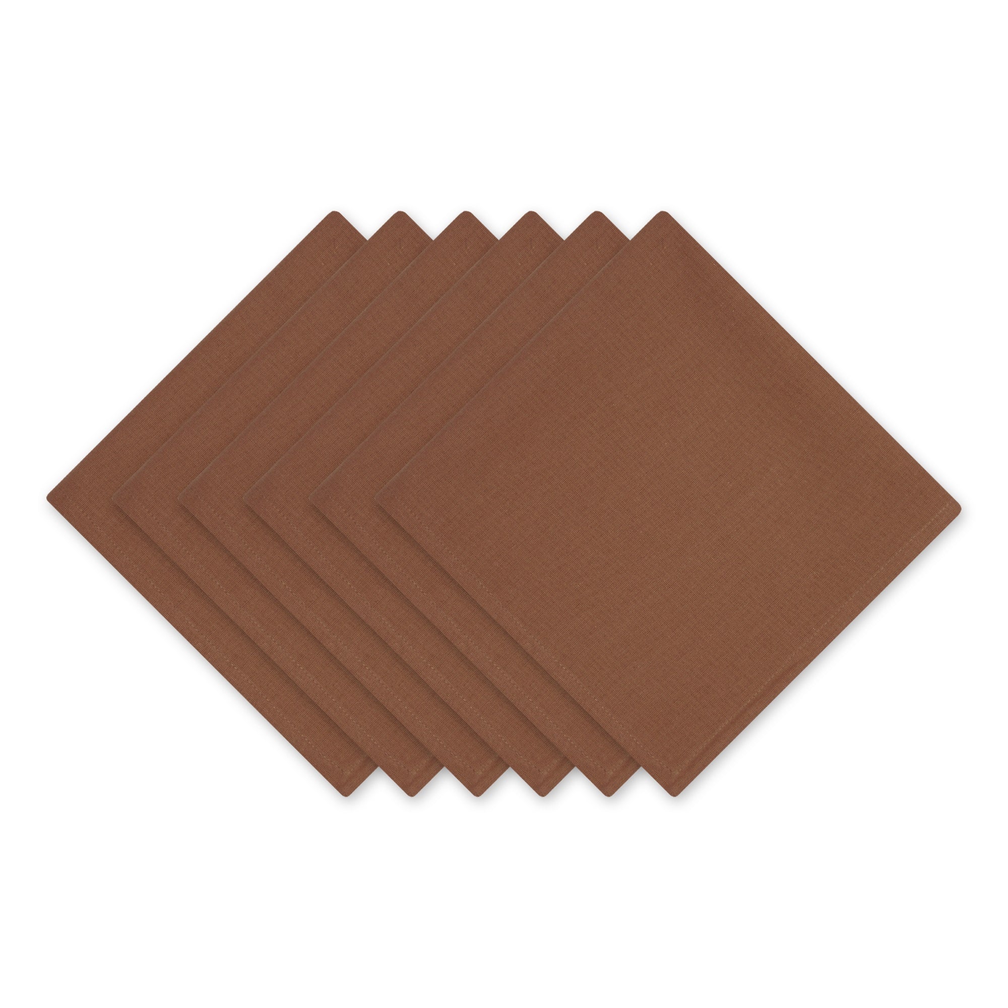 Leather Brown Solid Napkin Set/6