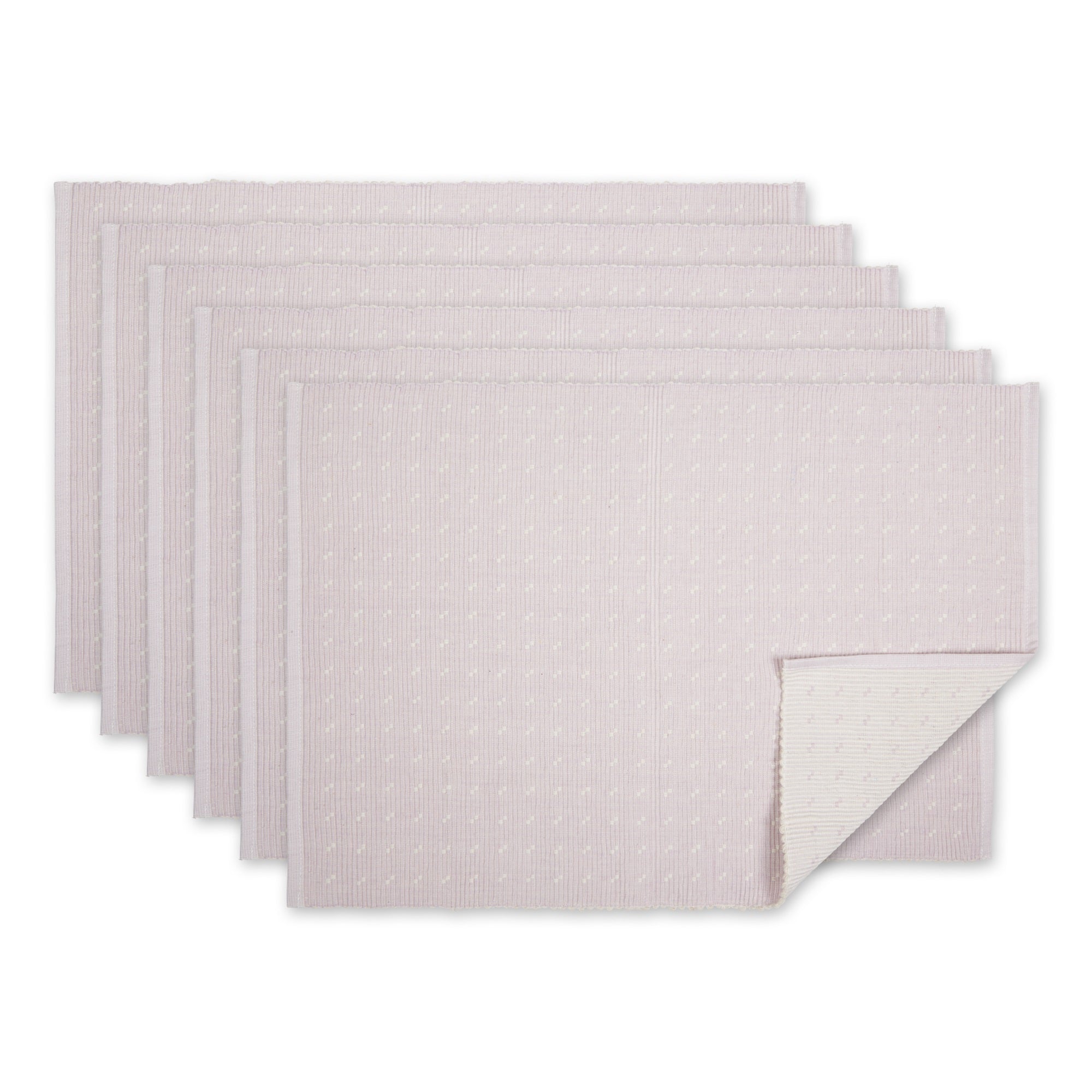 Lavender Fog Dobby Dots Rib Placemat Set/6
