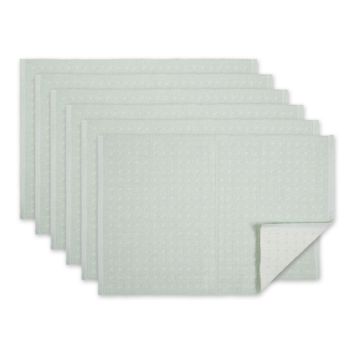 Dobby Edge Rib MISTY BLUE DOBBY DOTS RIB PLACEMAT SET/6 – Homenkitchenshop