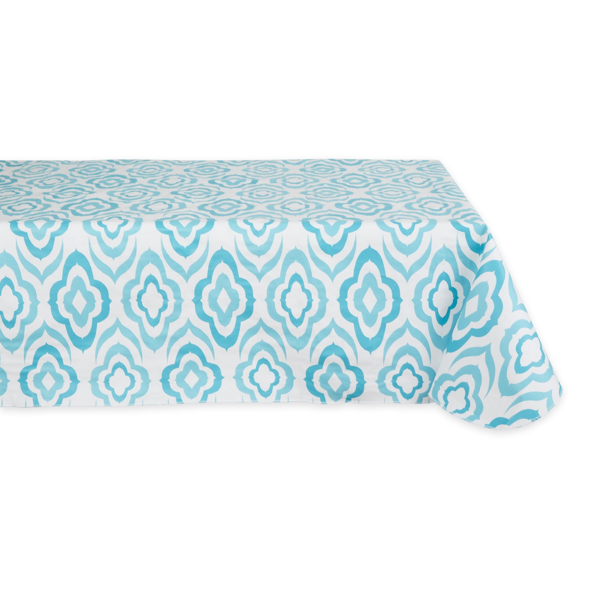 Blue Ikat Vinyl Tablecloth 60X102