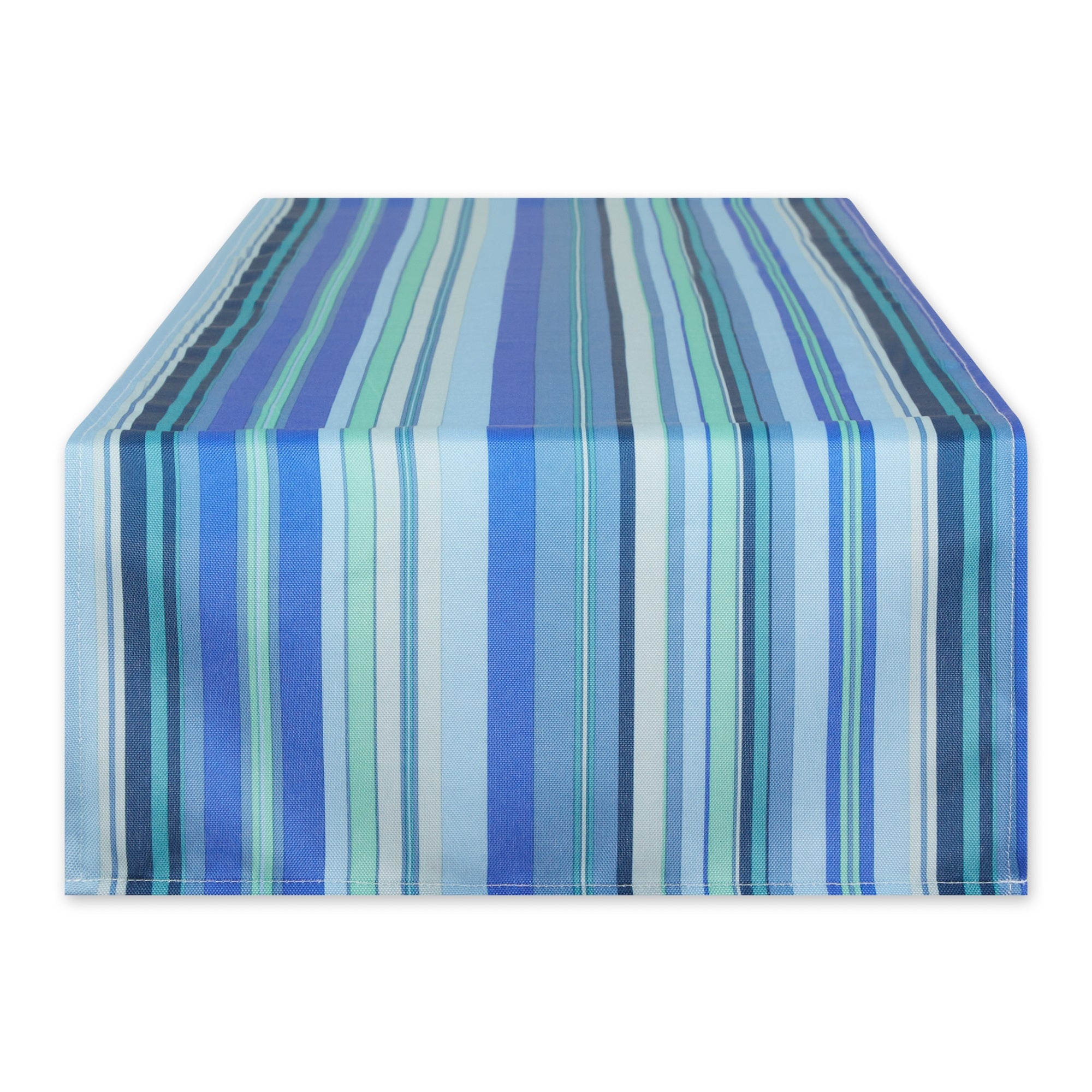 Blue Ocean Stripe Print Outdoor Table Runner 14X72