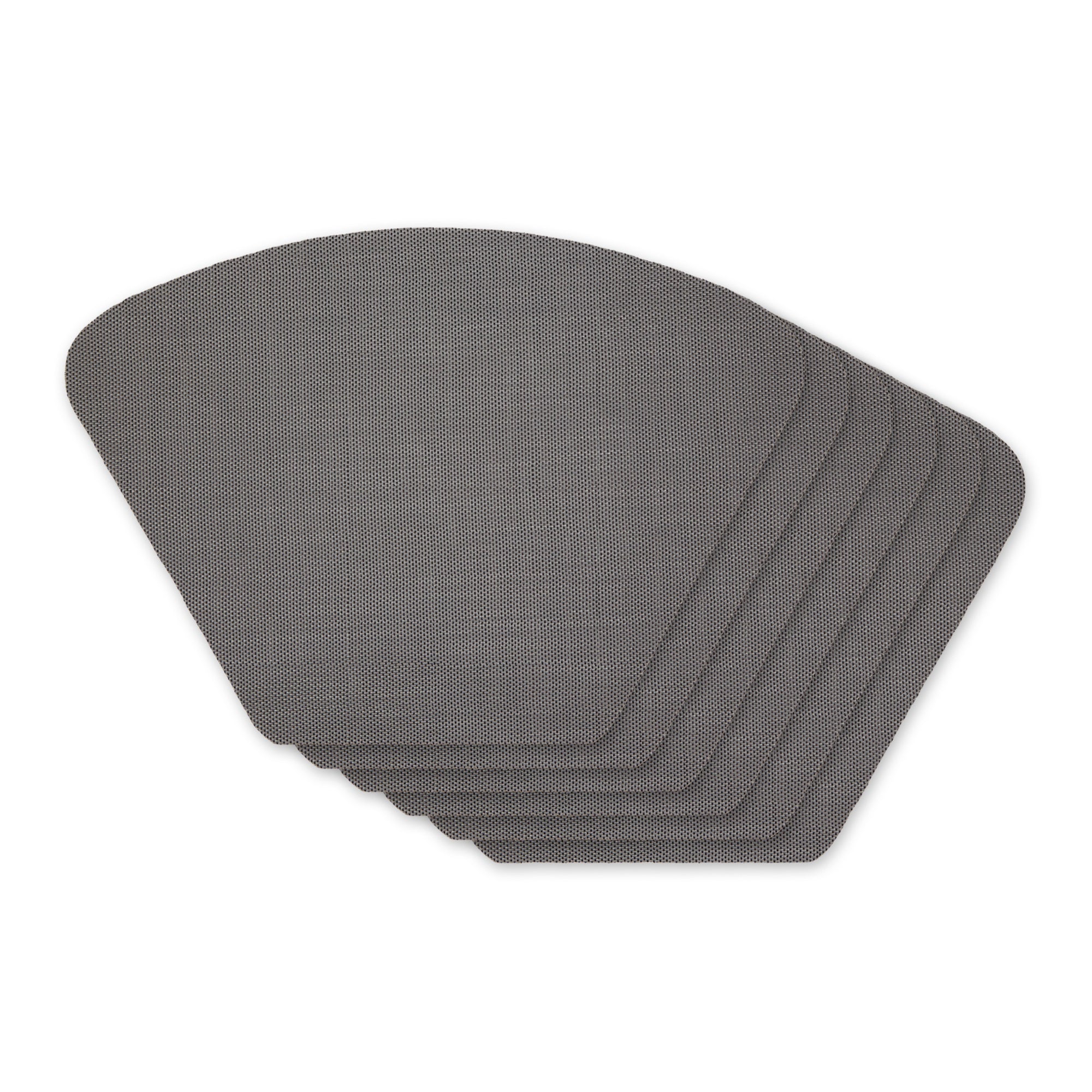 Gray Solid Round Table Placemat Set/6
