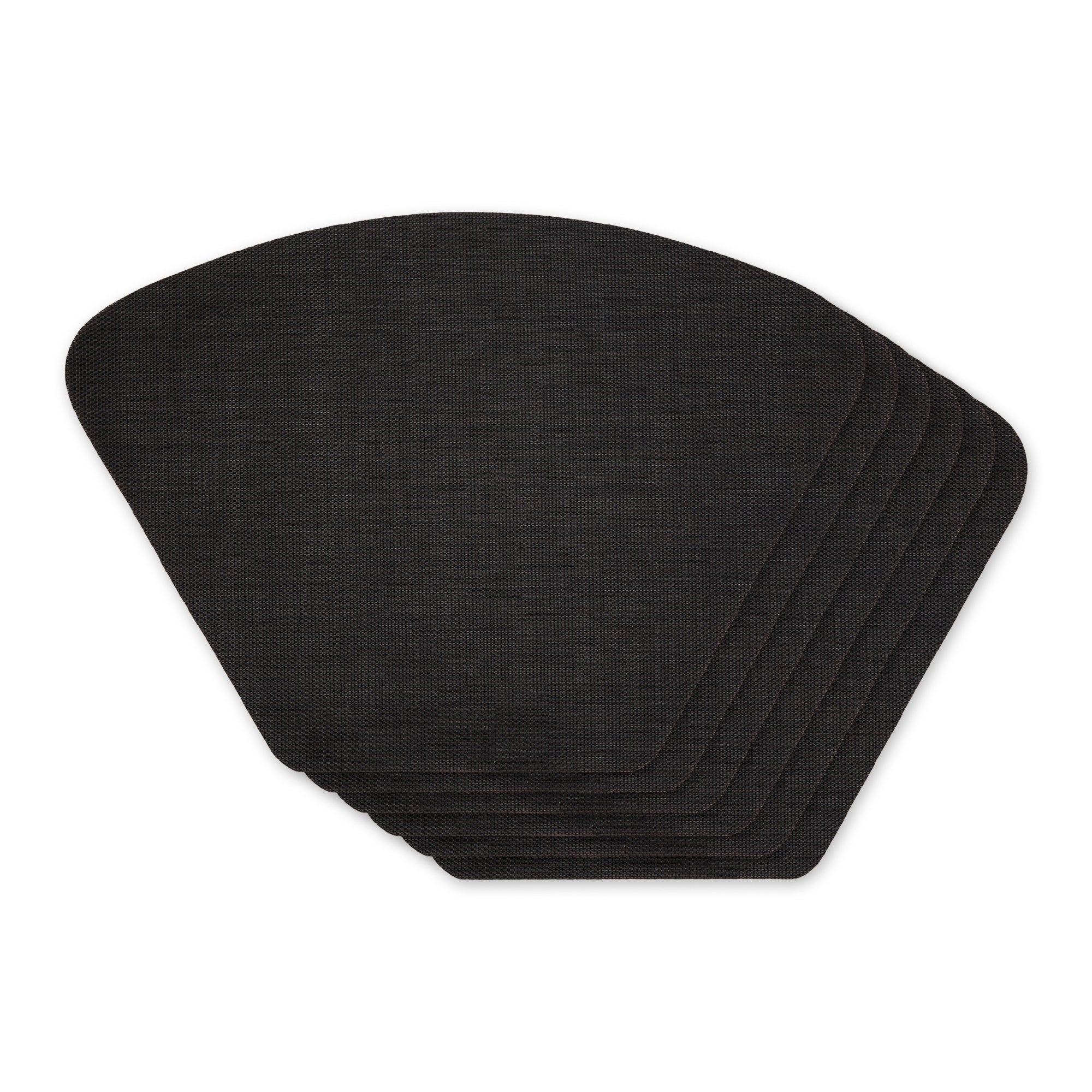Black Solid Round Table Placemat Set/6