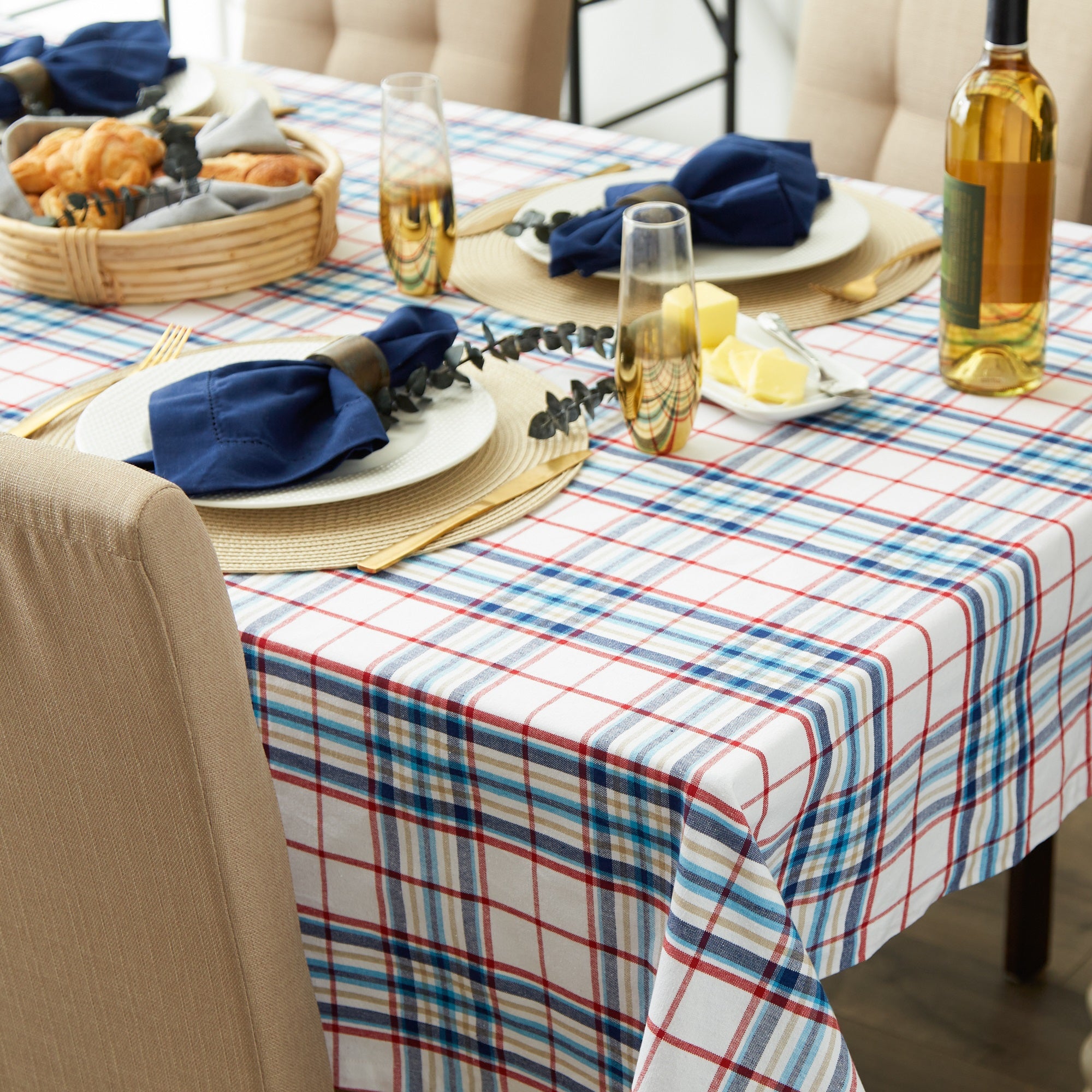 Lighthouse Plaid Tablecloth 60X84