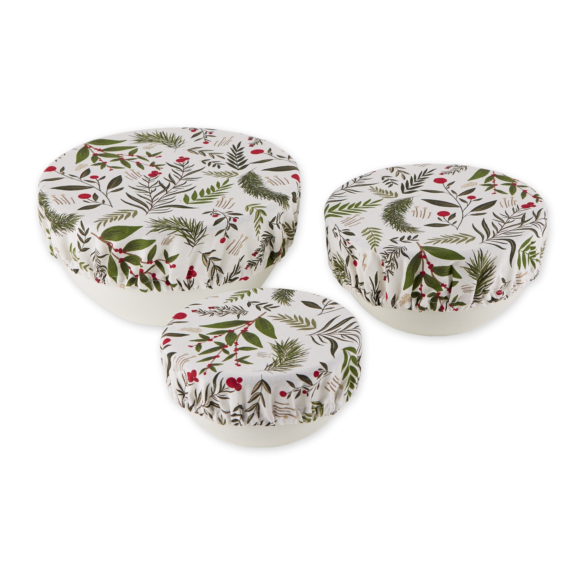 Holiday Sprigs Print Dish Cover Set/3