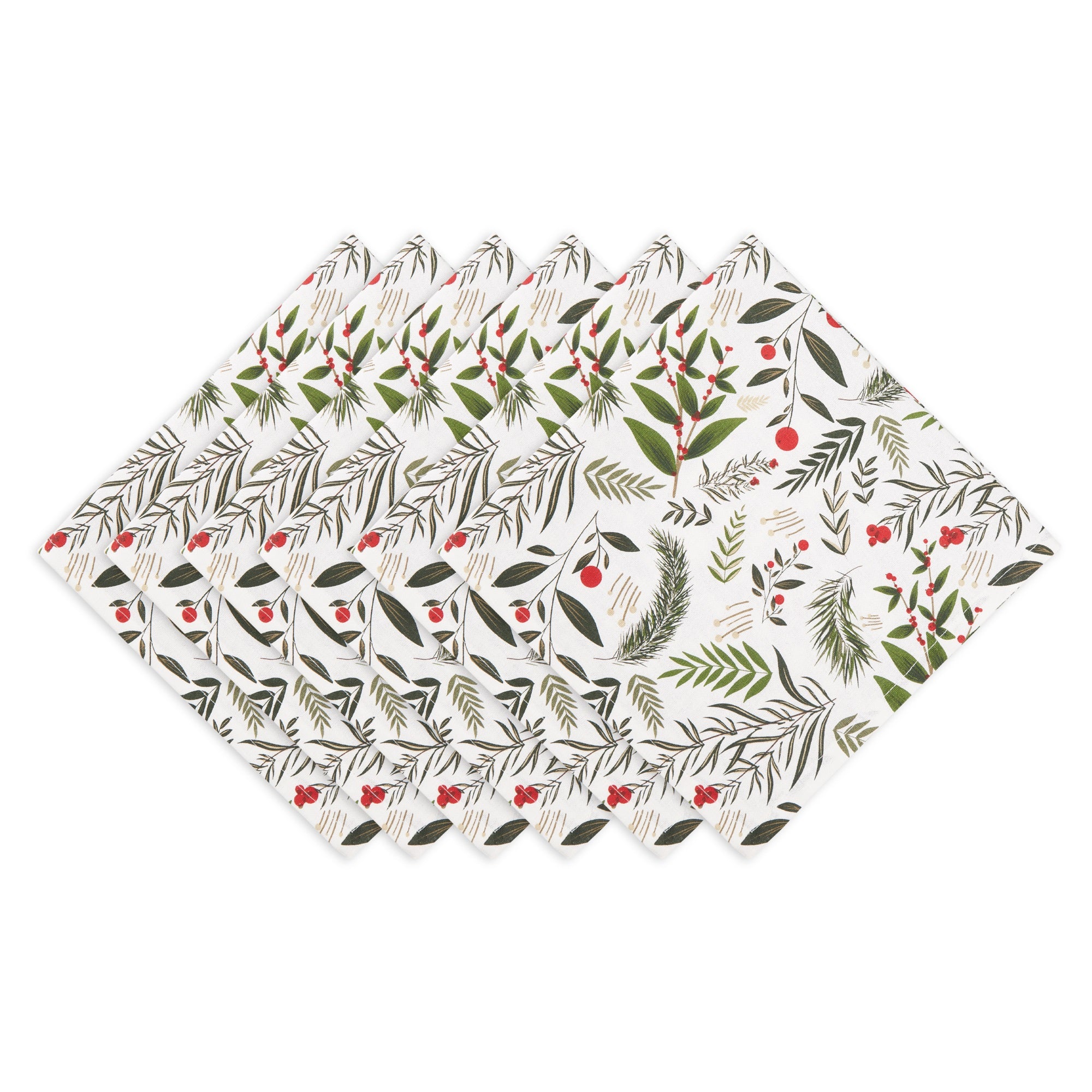 Holiday Sprigs Printed Napkin Set/6