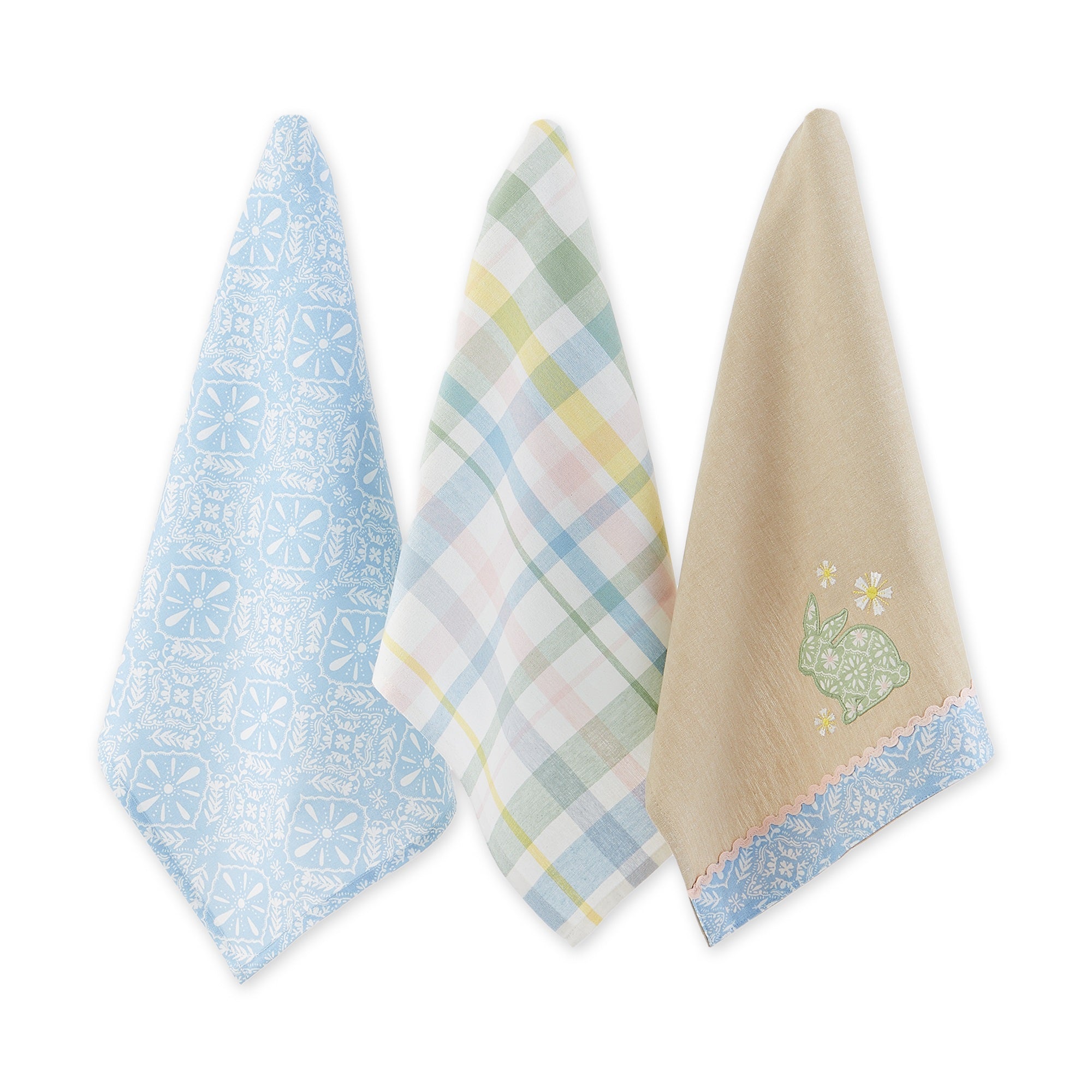 Asst Garden Bunny Dishtowel Set/3